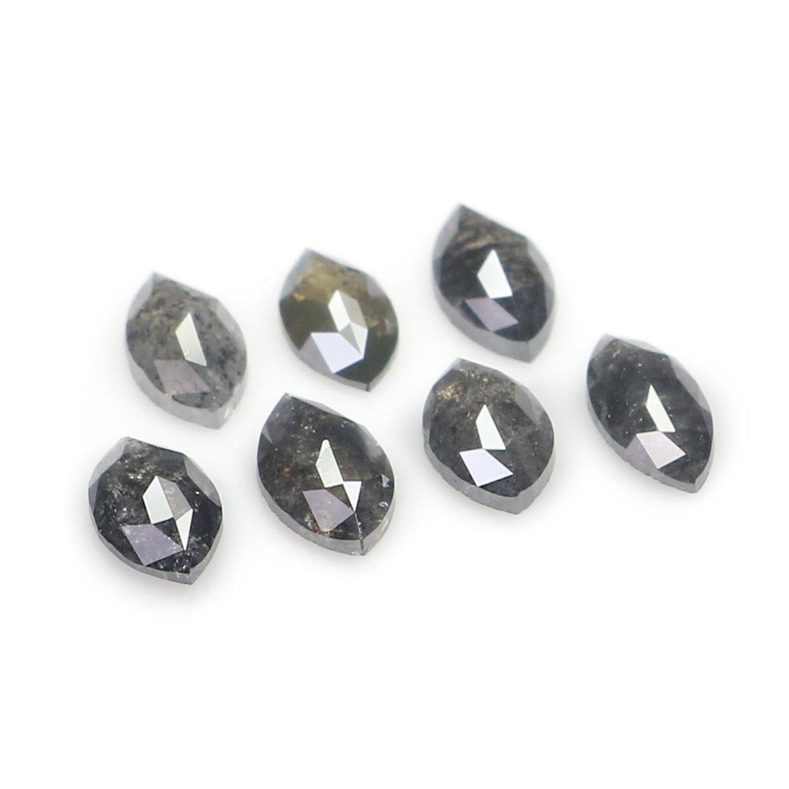 0.73 Ct Natural Loose Marquise Shape Diamond Salt And Pepper Marquise Diamond 4.80 MM Black Grey Color Marquise Rose Cut Diamond NQ2269