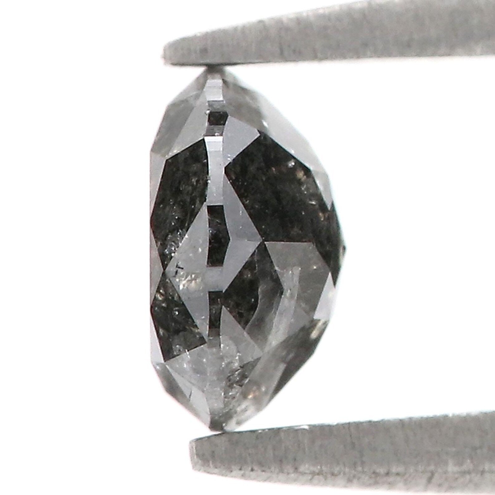 0.96 Ct Natural Loose Round Shape Diamond Salt And Pepper Round Cut Diamond 6.00 MM Natural Black Grey Color Round Rose Cut Diamond QN1216