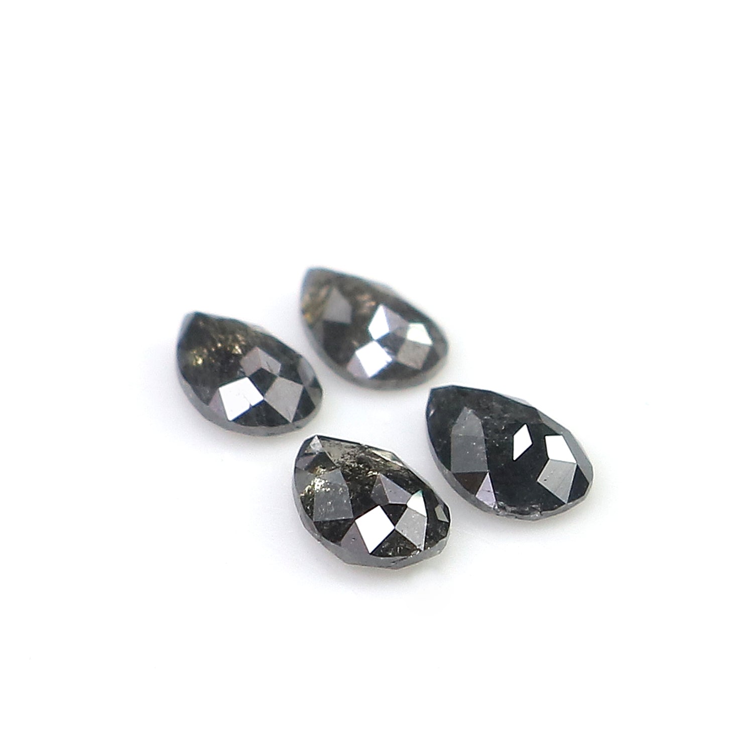 0.56 CT Natural Loose Pear Shape Diamond Salt And Pepper Pear Diamond 4.05 MM Natural Loose Black Grey Color Pear Rose Cut Diamond LQ2897