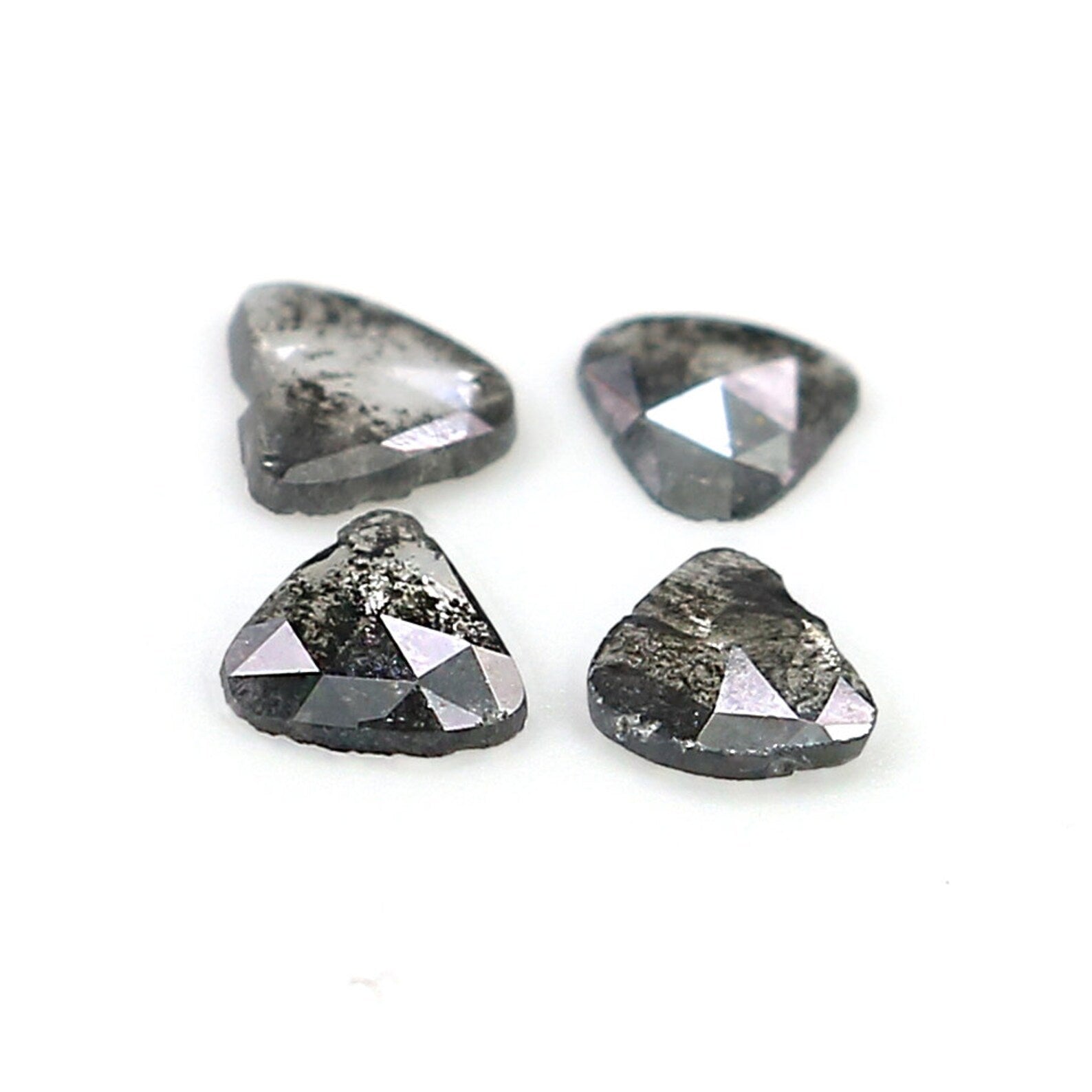 0.80 Ct Natural Loose Slice Cut Diamond Salt And Pepper Slice Diamond 6.15 MM Natural Black Grey Color Irregular Rose Cut Diamond NQ2516