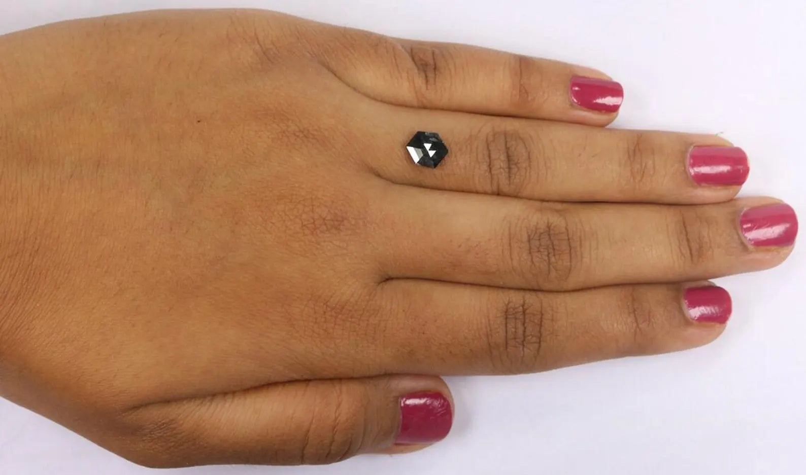 1.00 CT Natural Loose Hexagon Shape Diamond Salt And Pepper Diamond 7.80 MM Natural Loose Black Grey Color Hexagon Rose Cut Diamond NQ7856