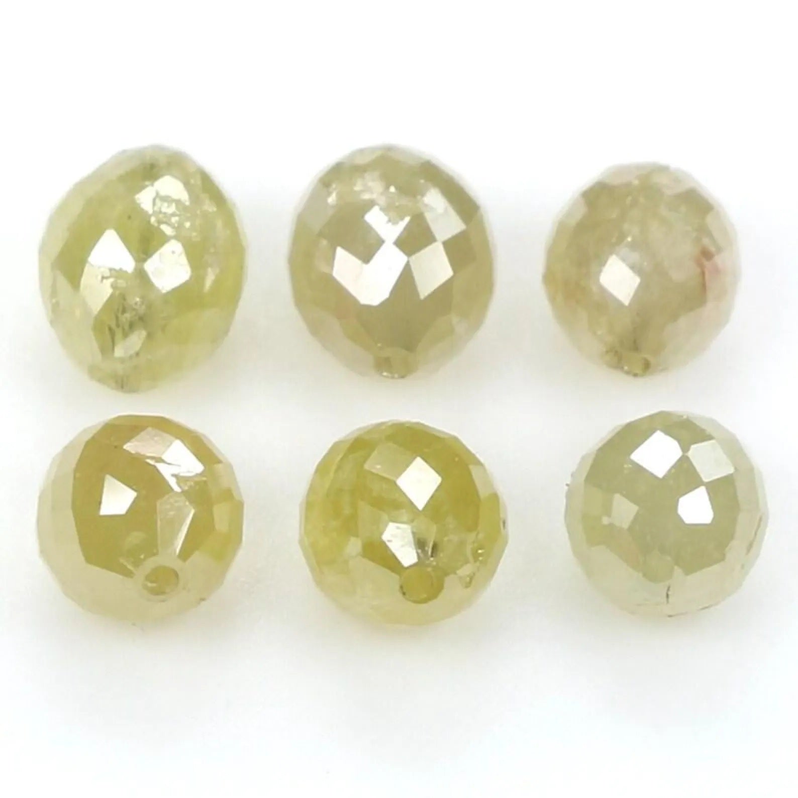 3.31 CT Natural Loose Egg Shape Bead Diamond Yellow Color Bead Diamond 4.30 MM Natural Diamond Gray Color Egg Shape Rose Cut Diamond NQB1785