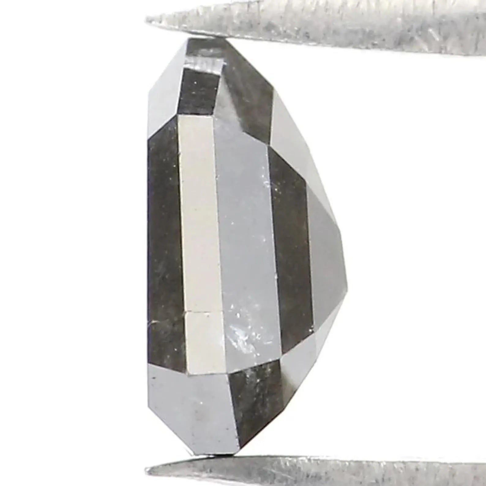 0.90 CT Natural Loose Shield Shape Diamond Salt And Pepper Shield Diamond 6.30 MM Natural Loose Black Color Shield Rose Cut Diamond NQ9209