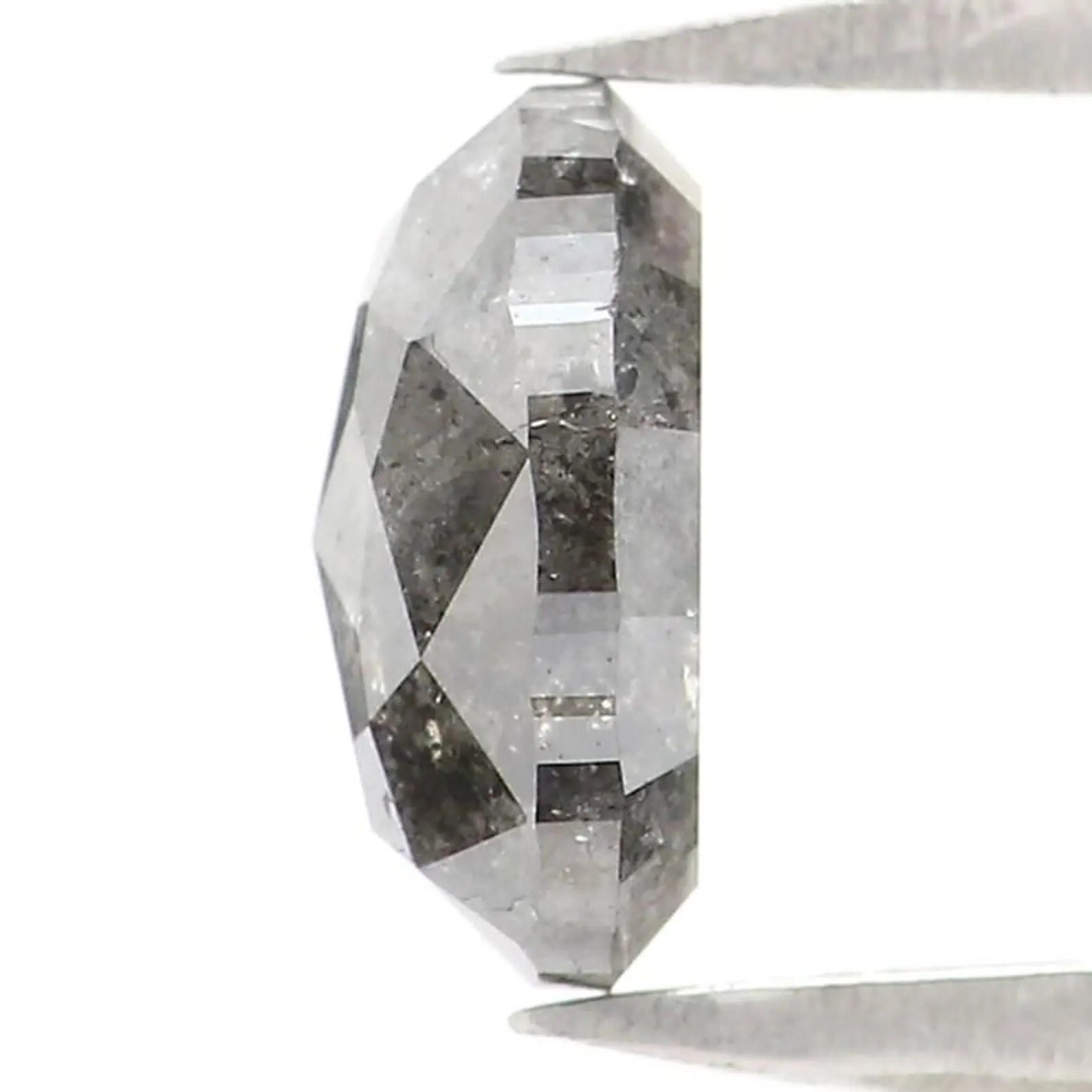 1.03 CT Natural Loose Oval Shape Diamond Salt And Pepper Oval Diamond 6.90 MM Natural Diamond Black Grey Color Oval Rose Cut Diamond NQ1352