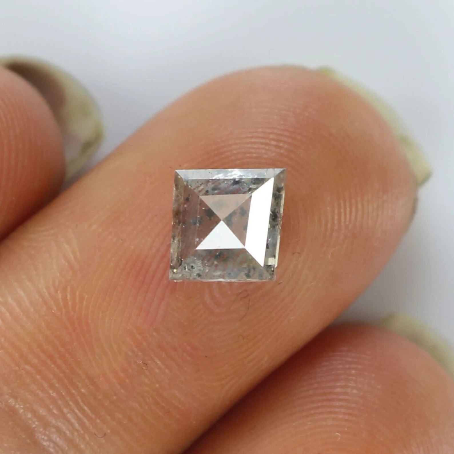 1.34 CT Natural Loose Kite Shape Diamond Salt And Pepper Kite Cut Diamond 8.60 MM Natural Loose Diamond Black Grey Kite Shape Diamond QN195