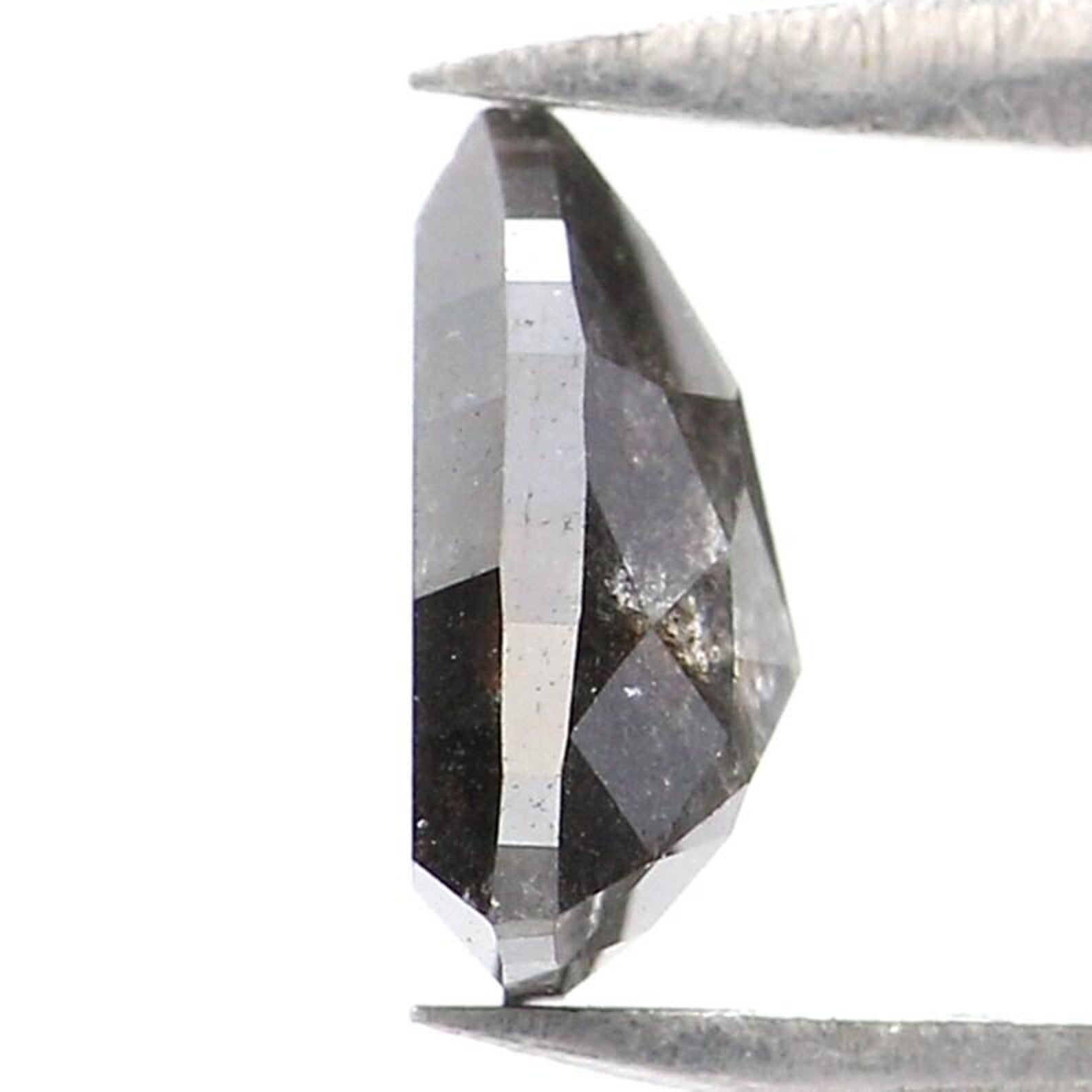 0.87 Ct Natural Loose Triangle Shape Diamond Salt And Pepper Triangle Diamond 6.60 MM Natural Black Grey Triangle Rose Cut Diamond NQ9341