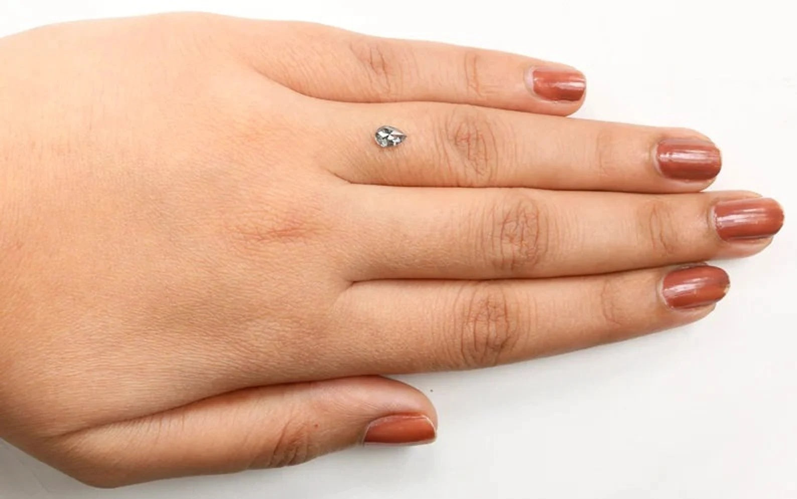 0.35 CT Natural Loose Pear Shape Diamond Salt And Pepper Pear Diamond 5.65 MM Natural Diamond Black Grey Color Pear Rose Cut Diamond NQ1056
