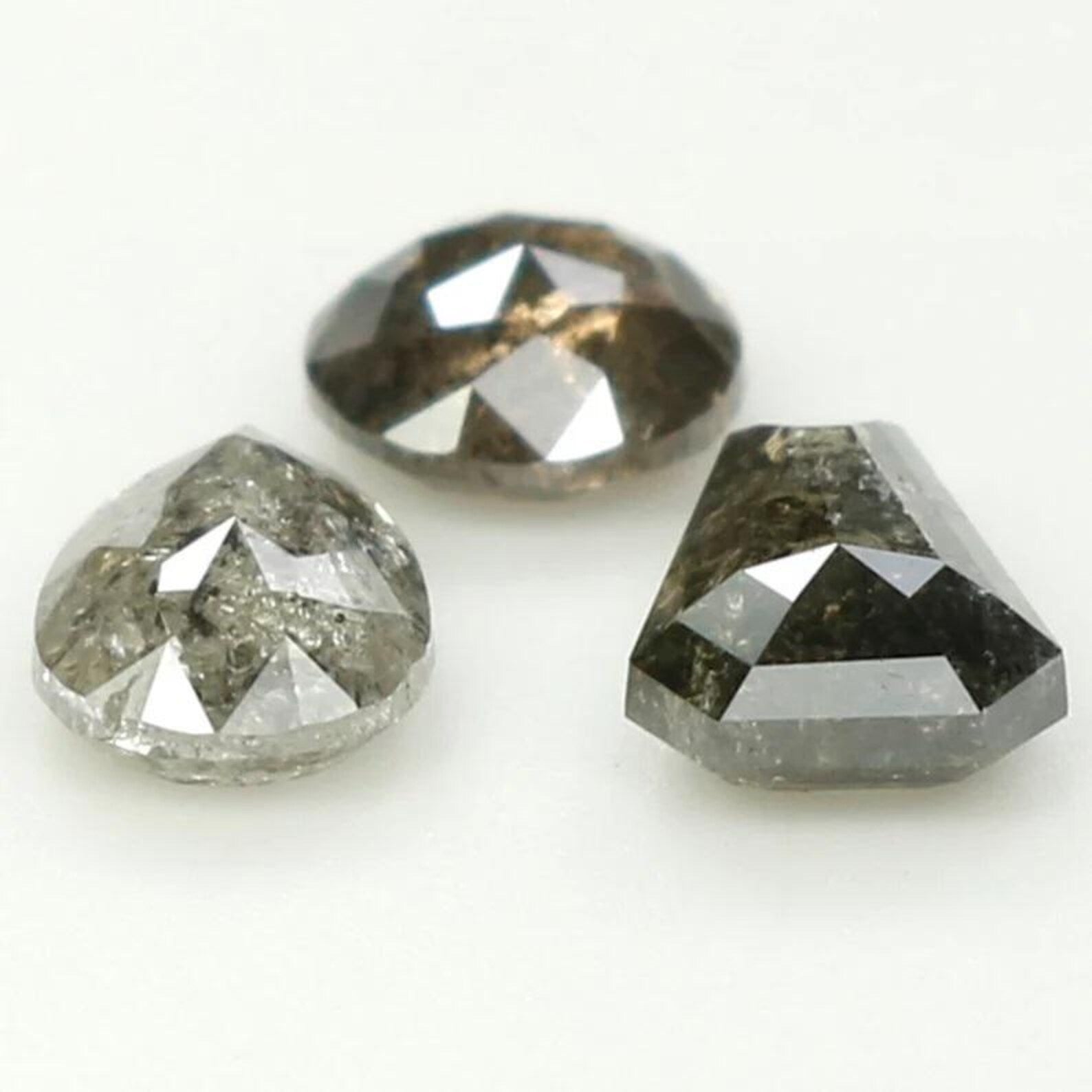 1.13 Ct Natural Loose Mix Shape Diamond Salt And Pepper Mix Shape Diamond 4.25 MM Natural Black Grey Color Mix Shape Rose Cut Diamond QN1250