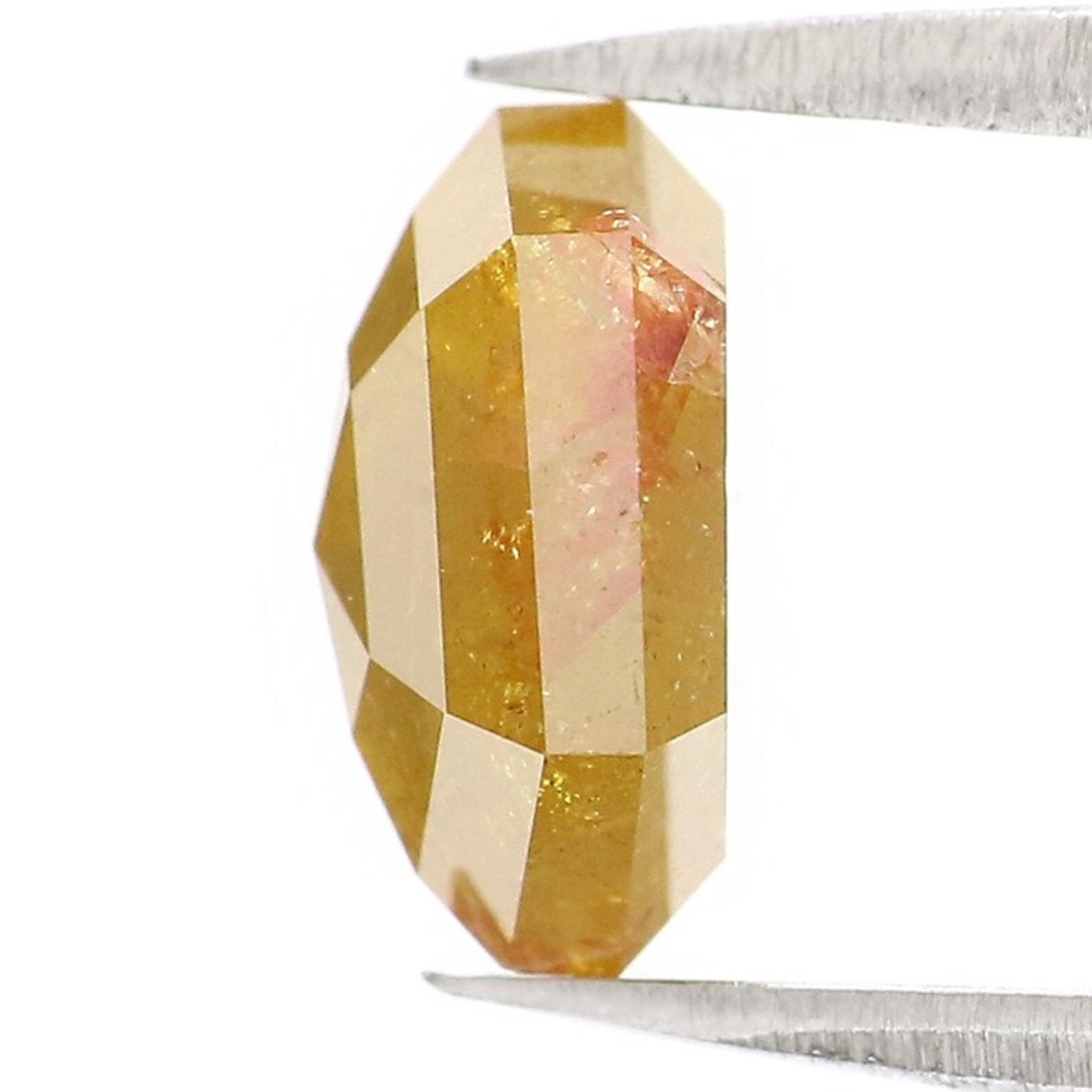 2.04 CT Natural Loose Hexagon Shape Diamond Yellow Color Hexagon Cut Diamond 8.45 MM Natural Diamond Yellow Hexagon Rose Cut Diamond NQ640