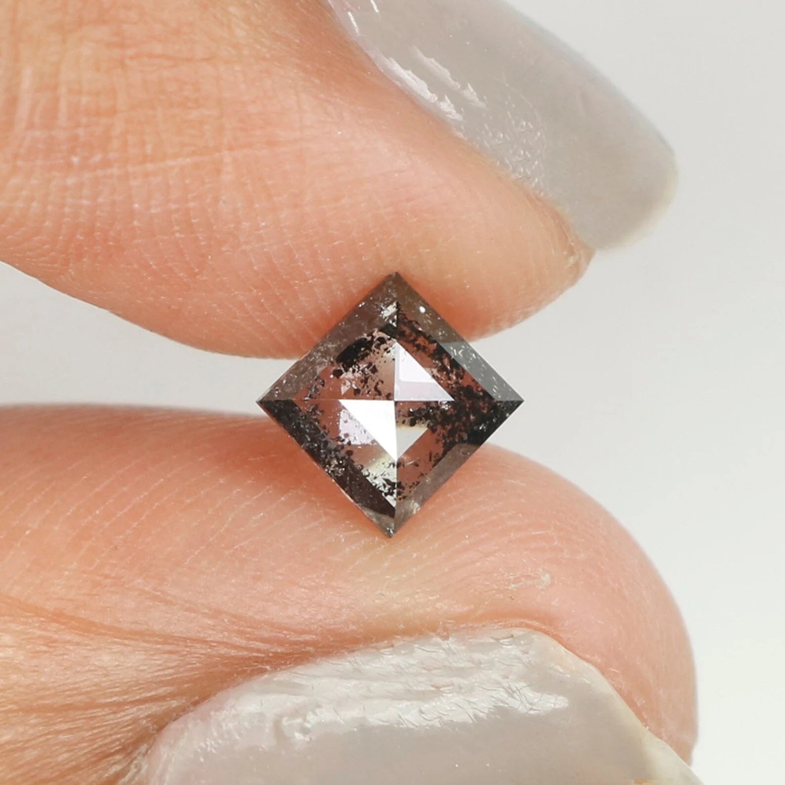 0.70 CT Natural Loose Kite Shape Diamond Salt And Pepper Kite Diamond 7.10 MM Natural Loose Black Grey Color Kite Rose Cut Diamond QN930