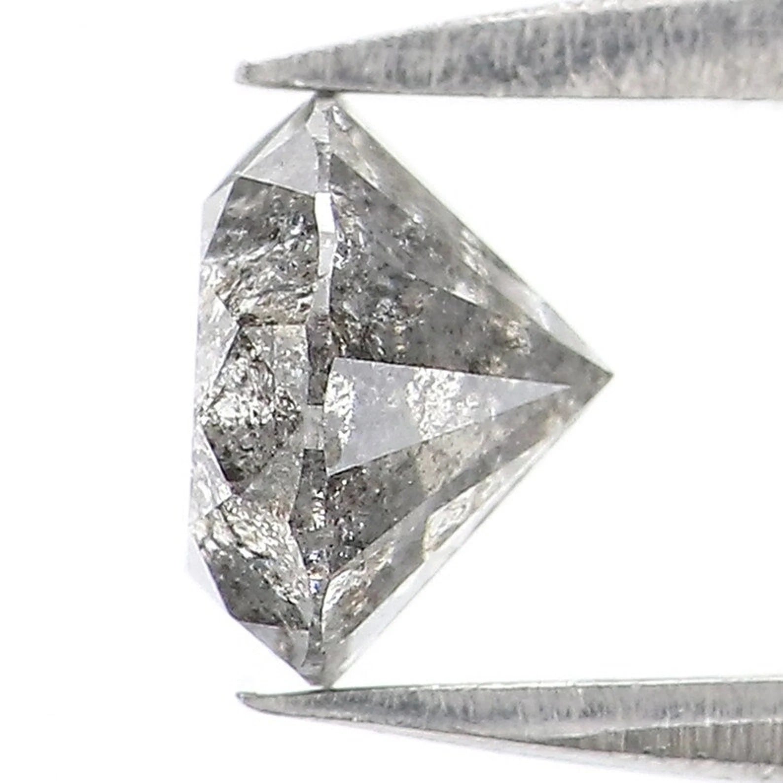 0.87 CT Natural Loose Round Brilliant Cut Diamond Salt And Pepper Round Diamond 5.80 MM Natural Black Grey Color Round Cut Diamond QN9140