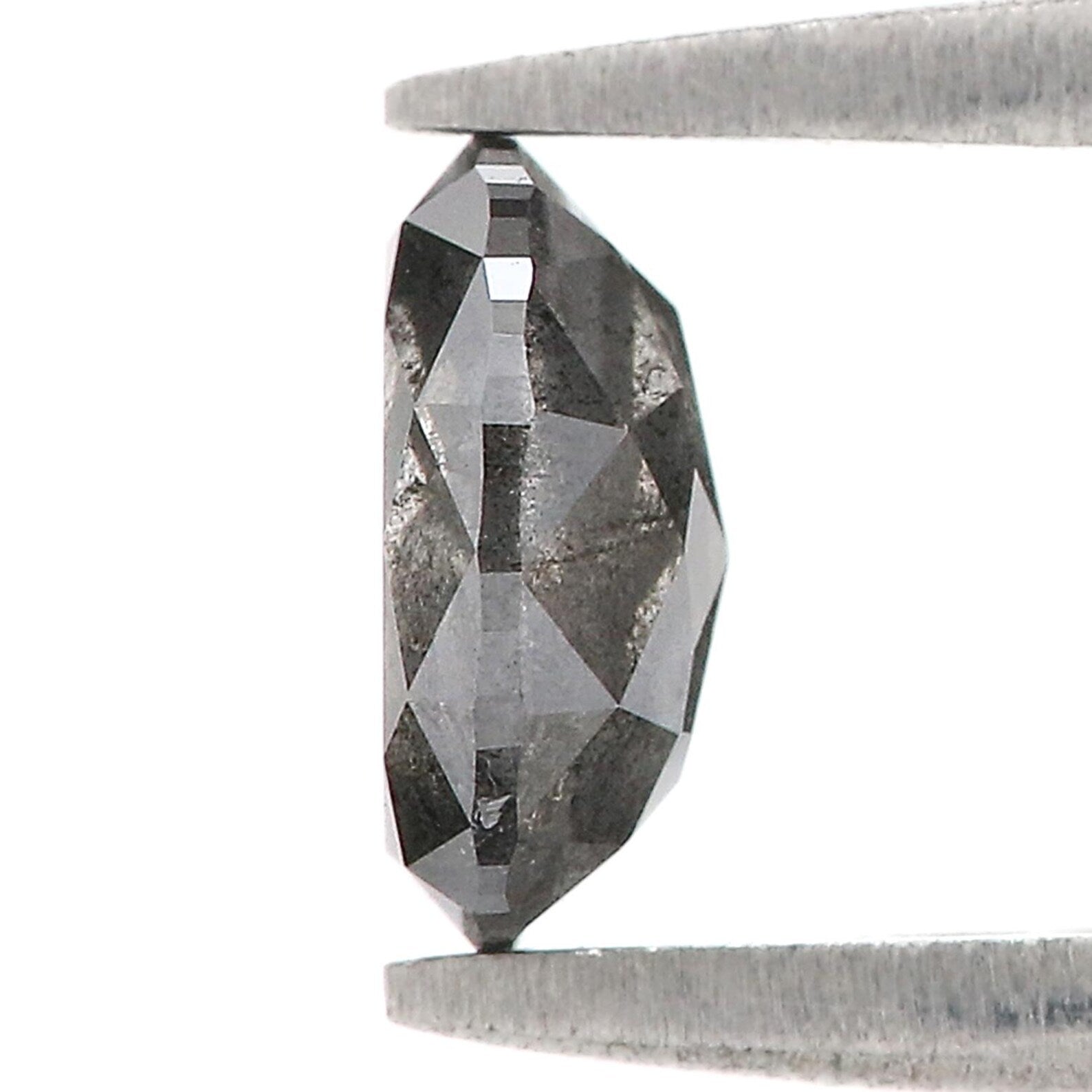 0.98 CT Natural Loose Oval Shape Diamond Salt And Pepper Oval Cut Diamond 7.00 MM Natural Loose Diamond Black Grey Oval Shape Diamond QN1306