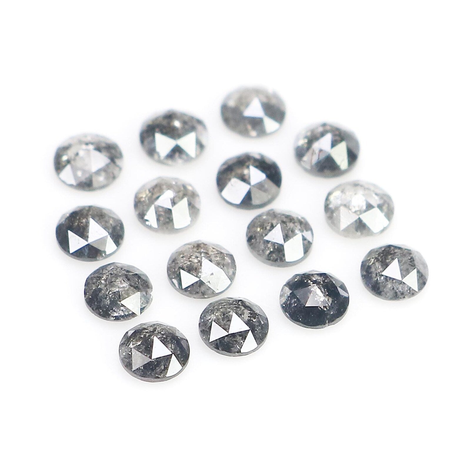 1.02 CT Natural Loose Round Cut Diamond Salt And Pepper Round Diamond 2.45 MM Natural Diamond Black Grey Color Round Rose Cut Diamond NQ2349