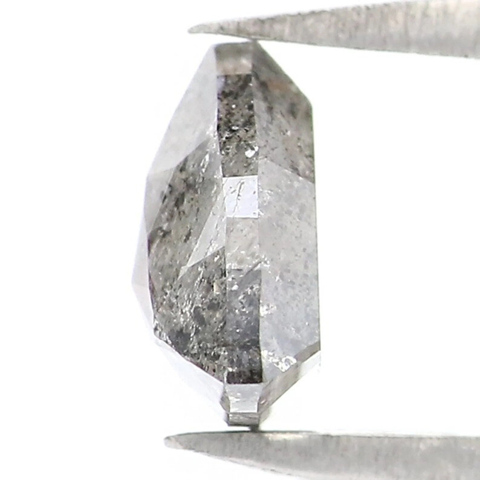 0.80 CT Natural Loose Triangle Diamond Salt And Pepper Triangle Diamond 6.20 MM Natural Black Grey Color Triangle Rose Cut Diamond NQ9544