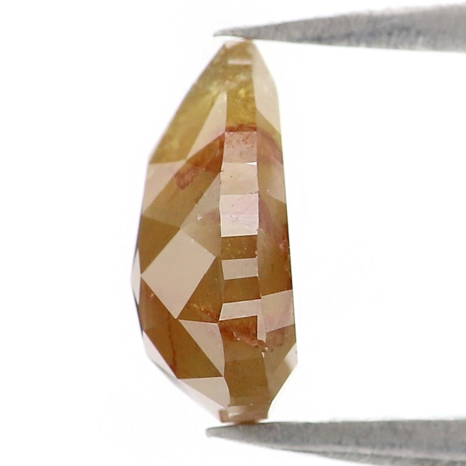 1.67 CT Natural Loose Pear Shape Diamond Yellow Color Pear Cut Diamond 8.80 MM Natural Loose Brown Color Diamond Pear Rose Cut Diamond NQ232