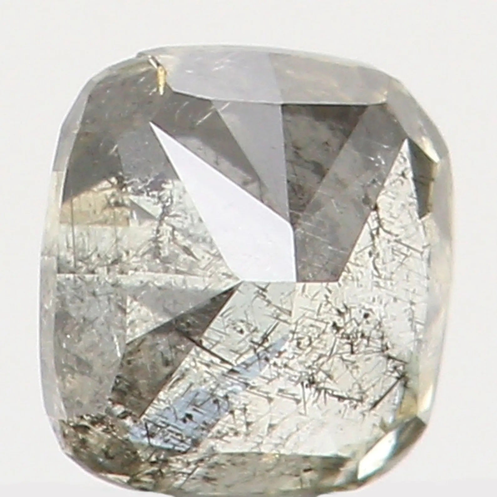 0.14 Ct Natural Loose Diamond Cushion Green Grey Color I1 Clarity 3.00 MM N7393