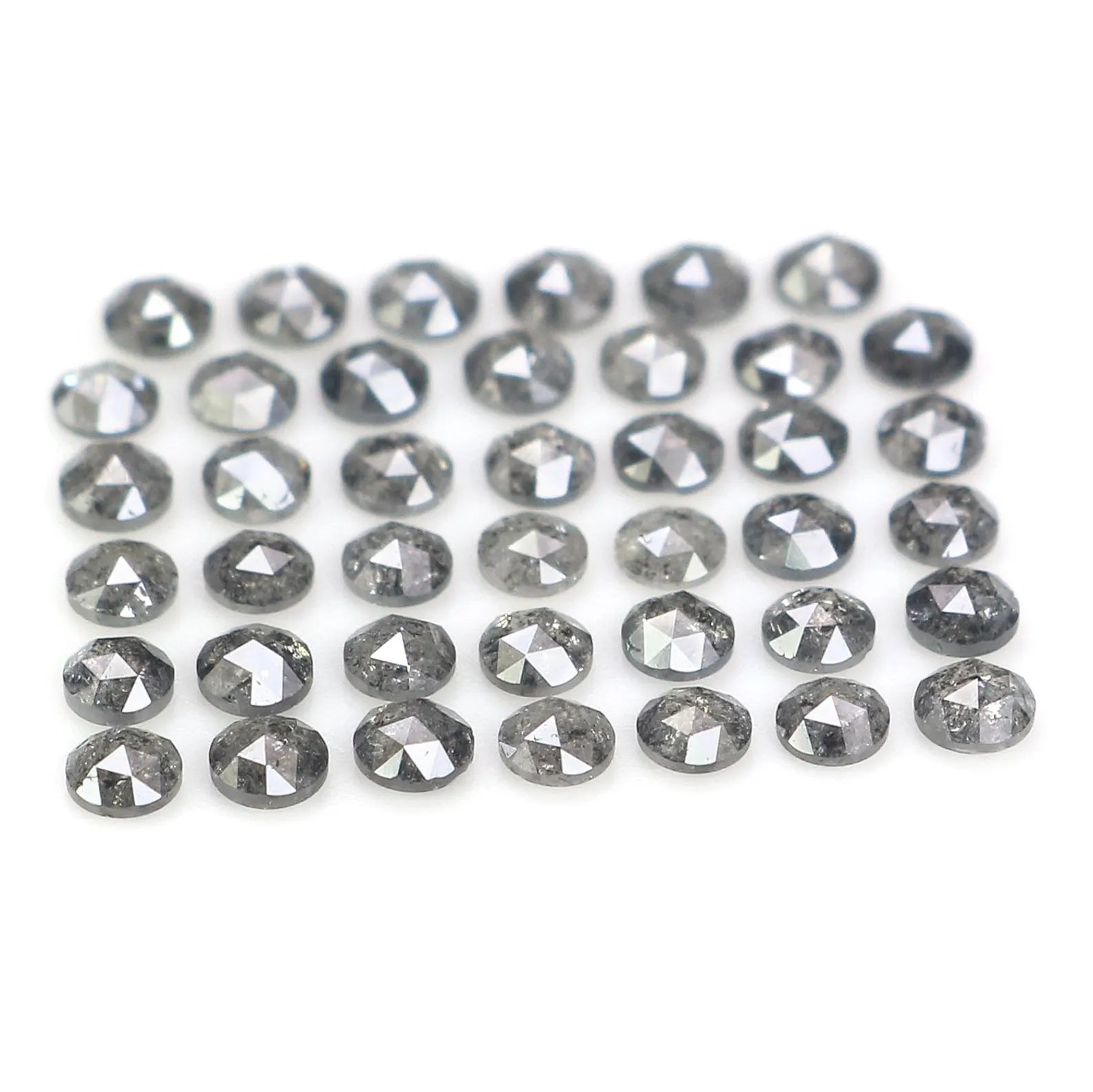 1.43 CT Natural Loose Round Shape Diamond Salt And Pepper Round Diamond 1.90 MM Natural Loose Black Grey Color Round Rose Cut Diamond NQ1560