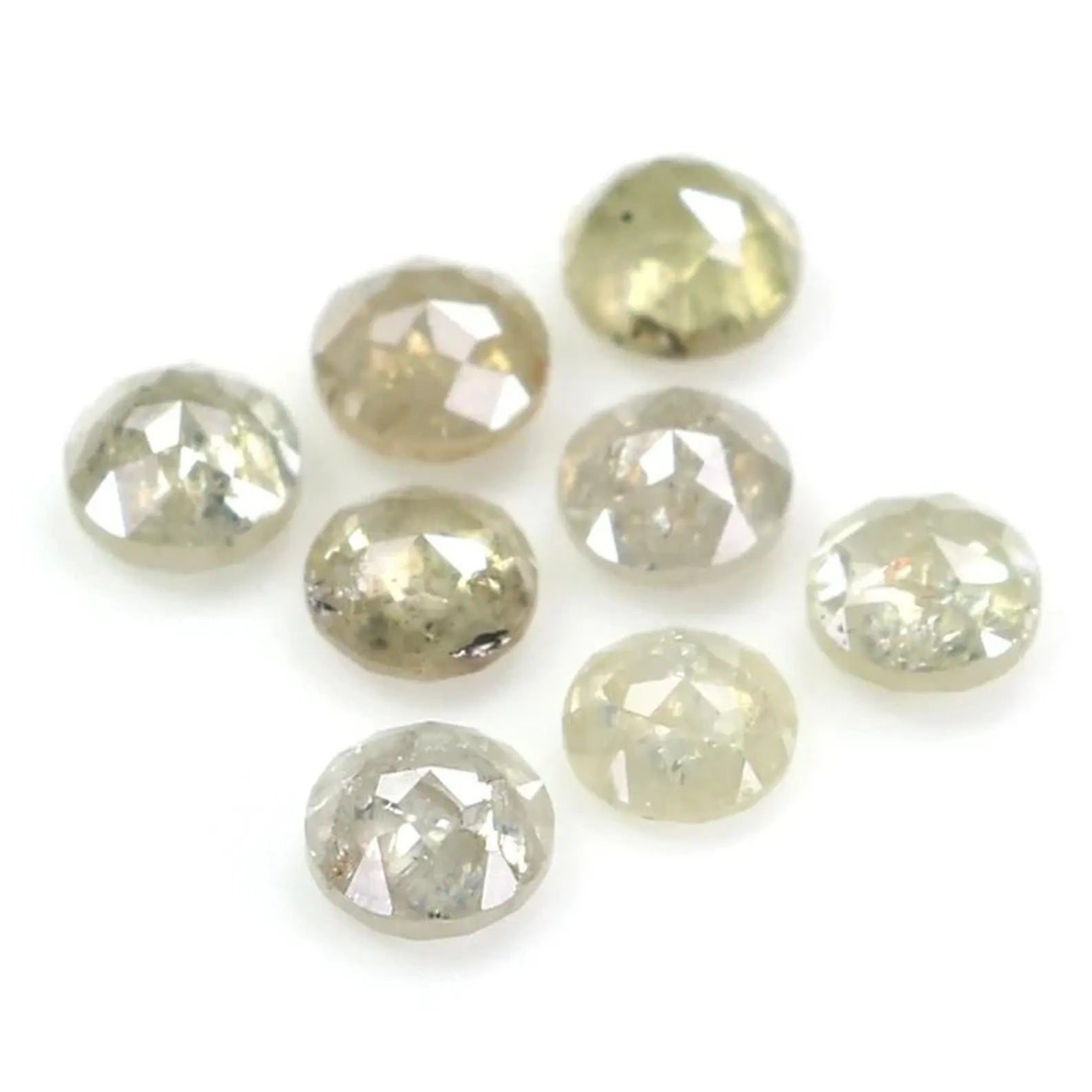 1.34 CT Natural Loose Round Shape Diamond Yellow Color Round Cut Diamond 3.10 MM Natural Diamond Grey Color Round Rose Cut Diamond NQ430