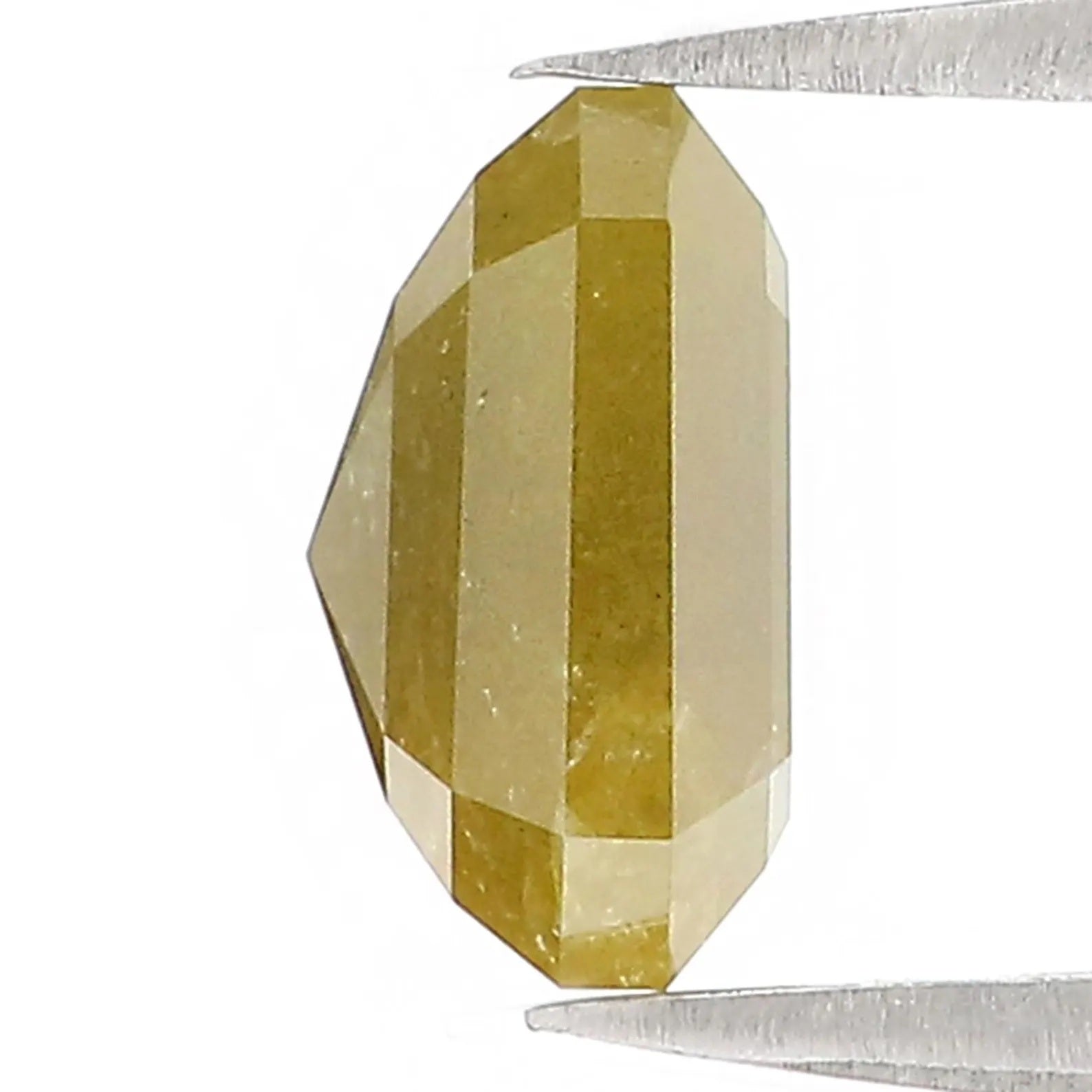 2.85 CT Natural Loose Emerald Shape Diamond Yellow Color Emerald Diamond 8.60 MM Natural Diamond Yellow Color Emerald Rose Cut Diamond QN157