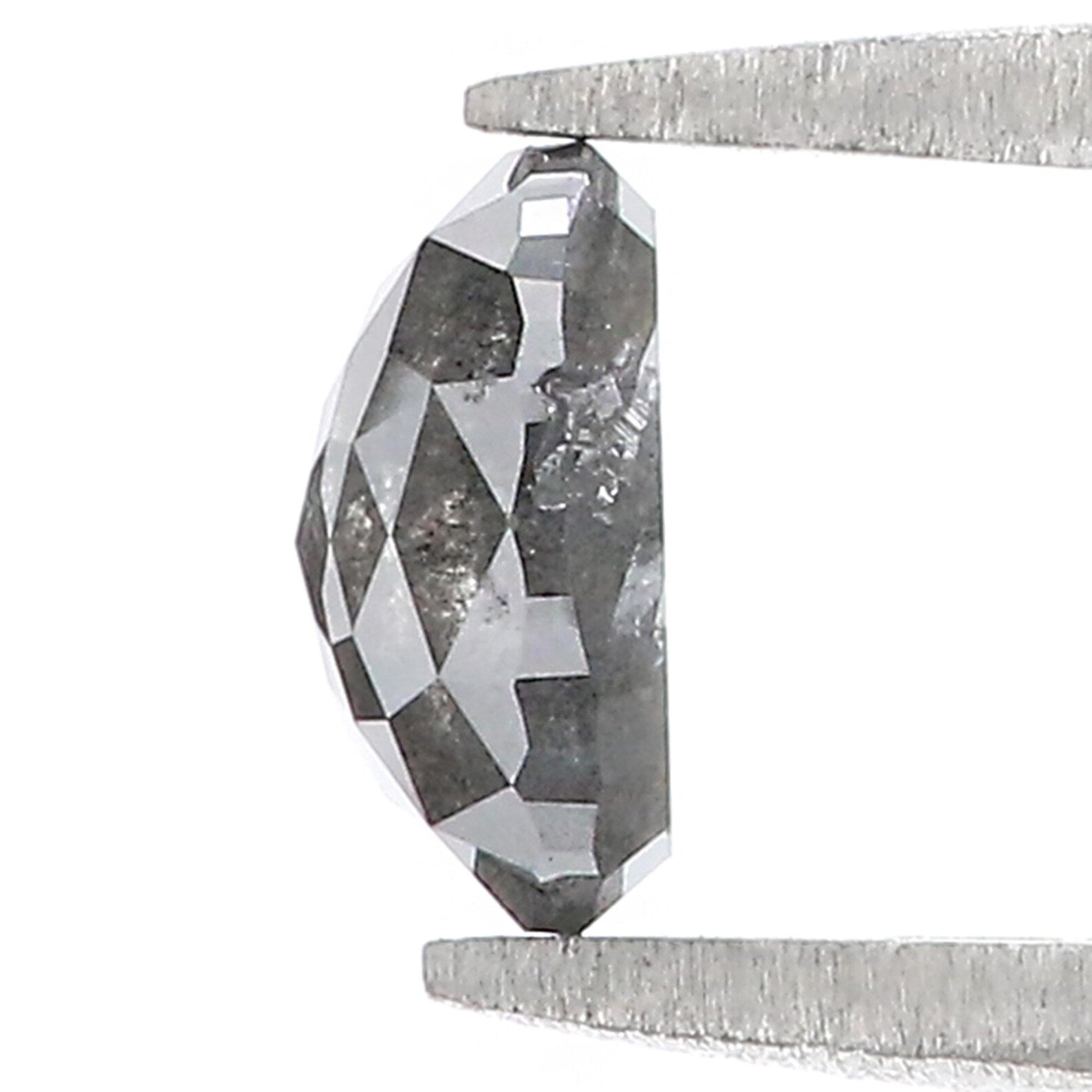 1.23 Ct Natural Loose Oval Shape Diamond Salt And Pepper Oval Diamond 7.15 MM Natural Diamond Black Gray Color Oval Rose Cut Diamond QN9439