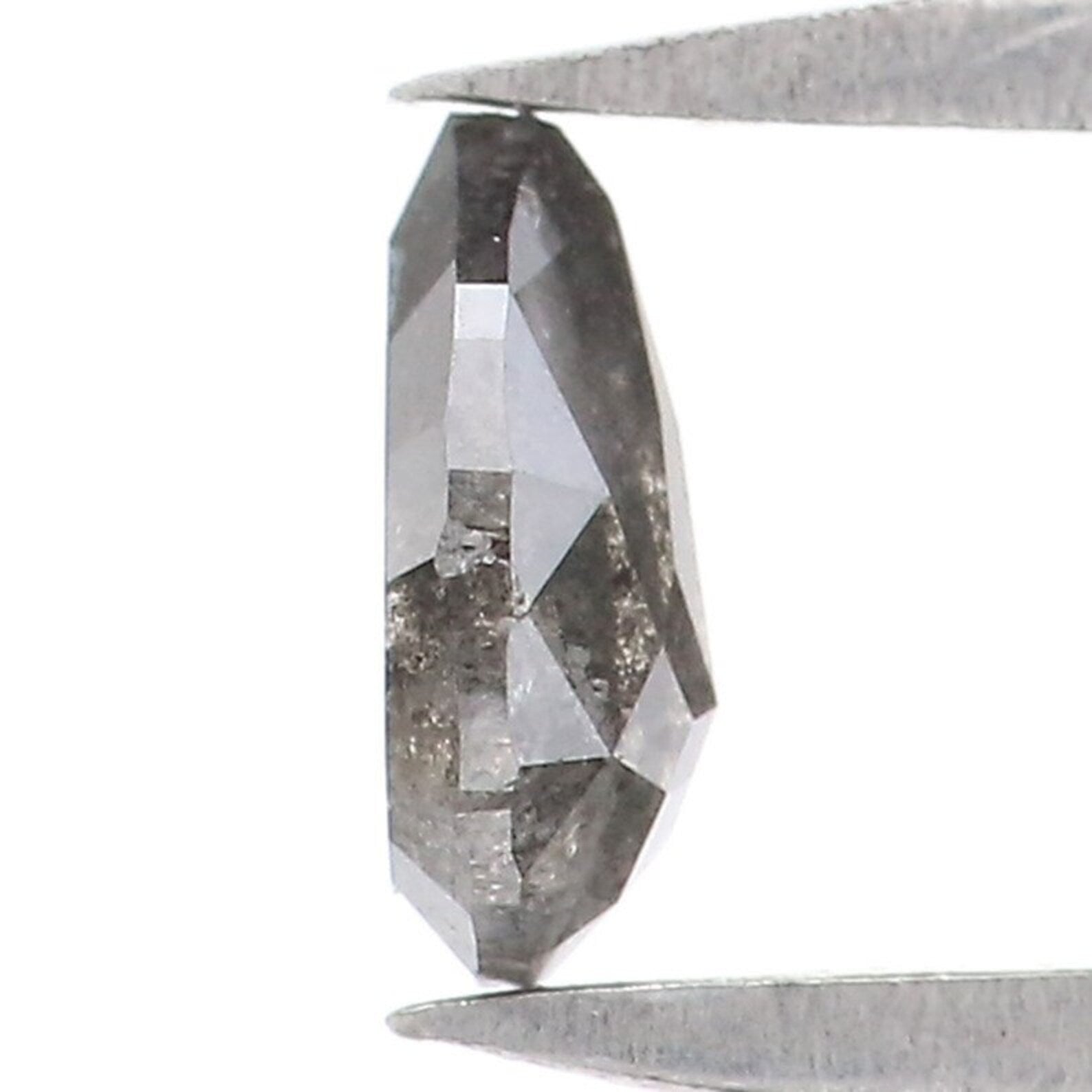 0.32 CT Natural Loose Pear Shape Diamond Salt And Pepper Pear Diamond 5.40 MM Natural Diamond Black Gray Color Pear Rose Cut Diamond NQ2115