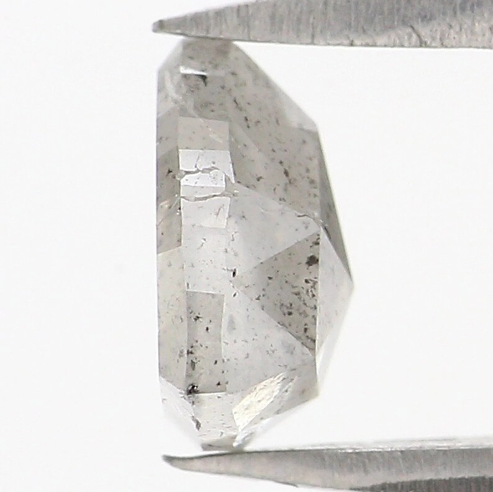 1.12 Ct Natural Loose Triangle Shape Diamond Salt And Pepper Triangle Cut Diamond 6.60 MM Black Grey Color Triangle Rose Cut Diamond QN8947