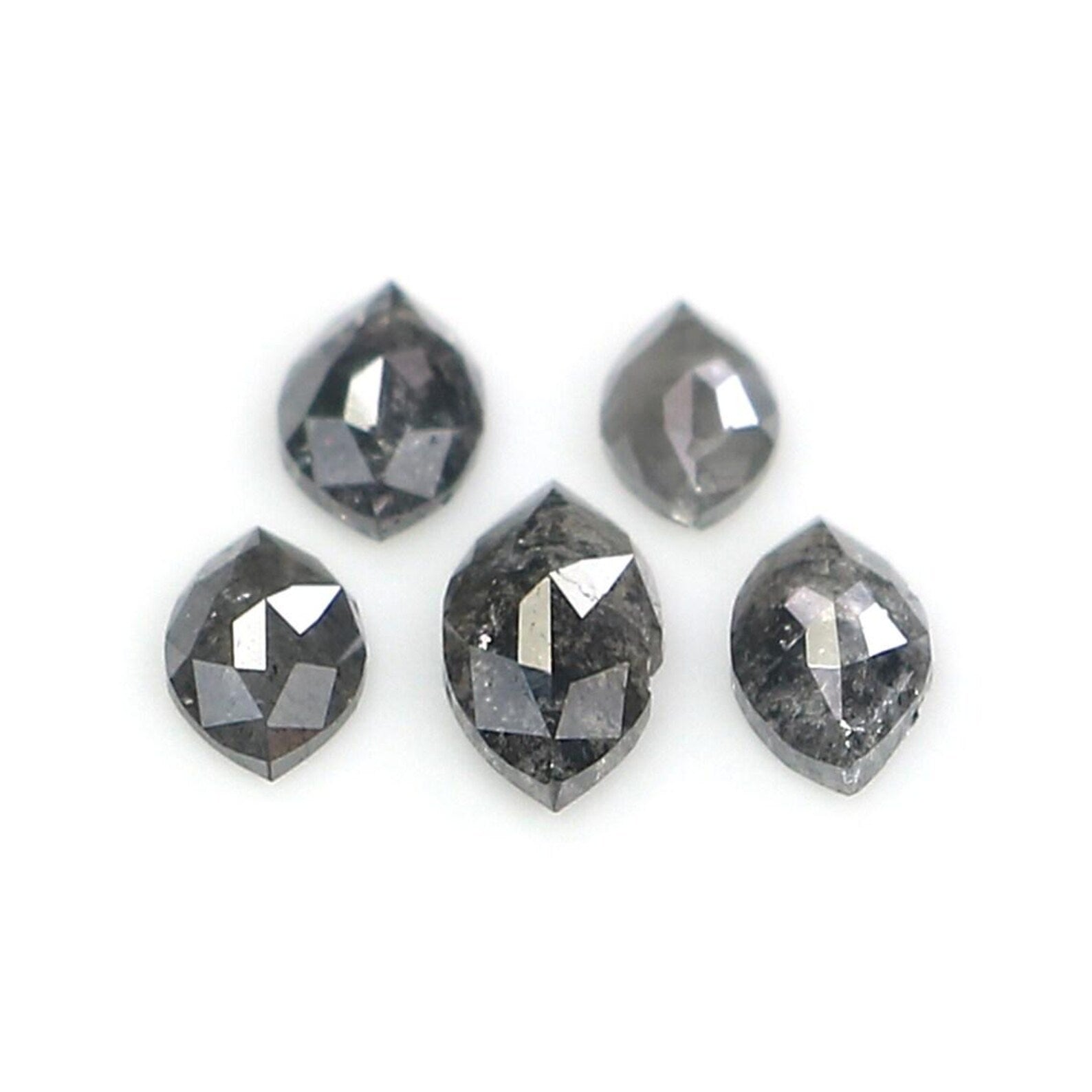 0.80 CT Natural Loose Marquise Shape Diamond Salt And Pepper Marquise Cut Diamond 6.30 MM Black Grey Color Marquise Rose Cut Diamond NQ2424