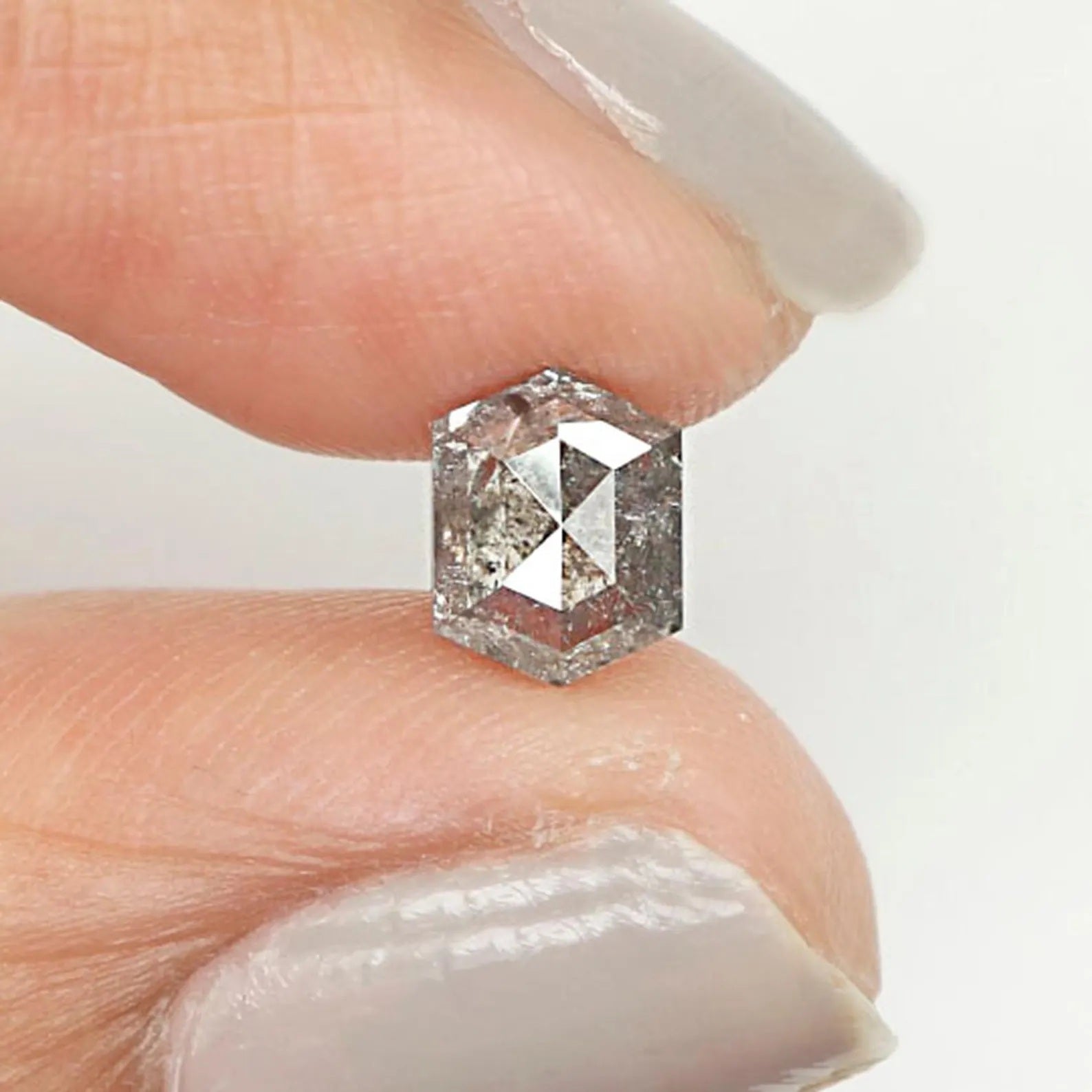 0.97 CT Natural Loose Hexagon Shape Diamond Salt And Paper Hexagon Cut Diamond 6.60 MM Natural Loose Diamond Hexagon Shape Diamond QN932