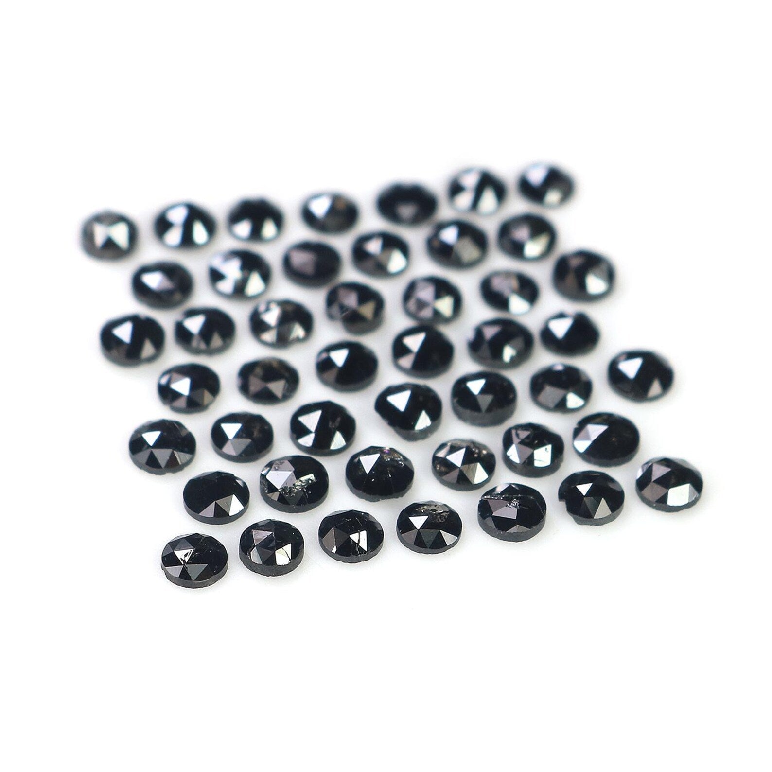 3.25 CT Natural Loose Round Shape Diamond Black Color Round Diamond 2.60 MM Natural Loose Diamond Black Color Round Rose Cut Diamond NQ1797