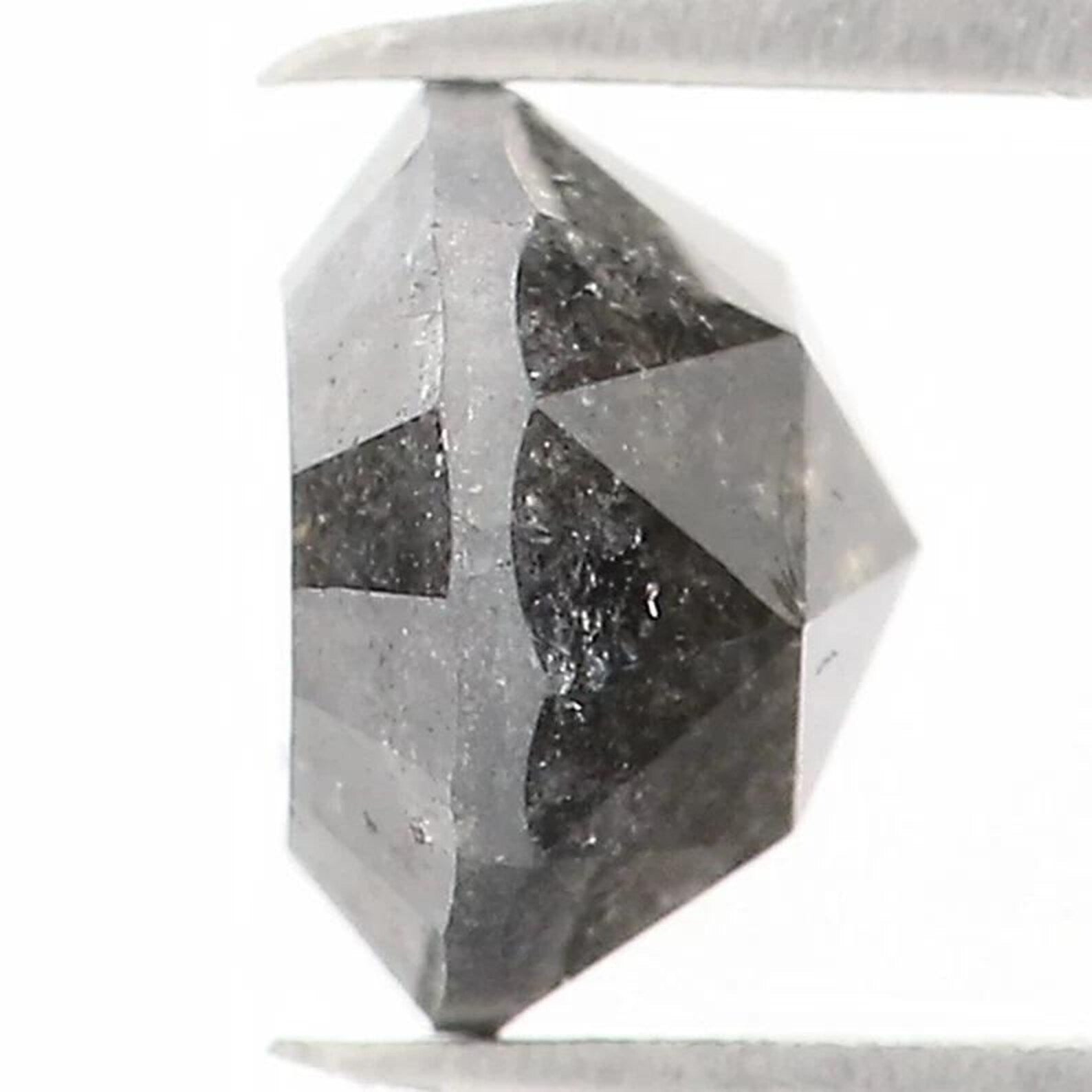 0.70 Ct Natural Loose Round Shape Diamond Salt And Pepper Round Cut Diamond 5.10 MM Natural Black Gray Color Round Rose Cut Diamond NQ1514