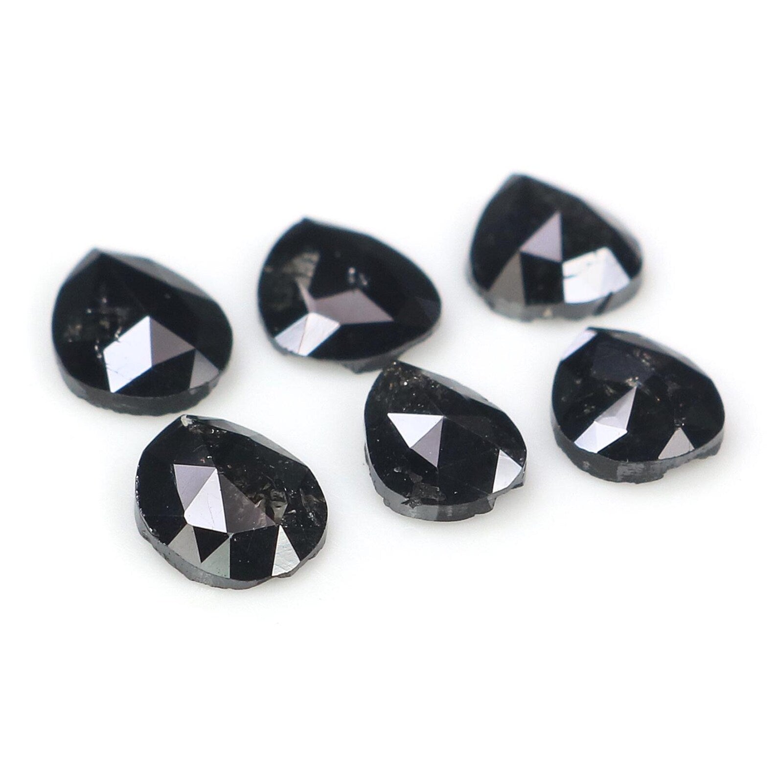 2.43 CT Natural Loose Pear Shape Diamond Black Color Pear Diamond 5.35 MM Natural Loose Diamond Black Color Pear Rose Cut Diamond NQ1691