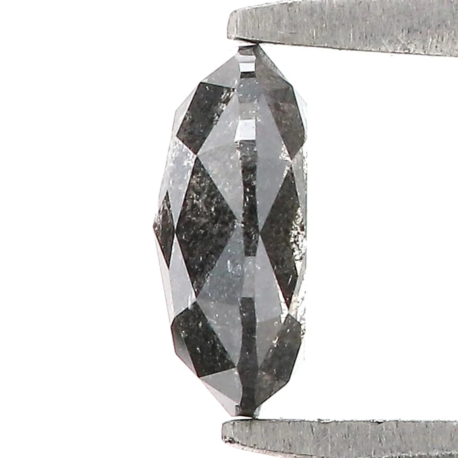 0.75 Ct Natural Loose Oval Shape Diamond Salt and Pepper Oval Cut Diamond 6.35 MM Natural Loose Black Grey Color Oval Rose Cut Diamond NQ933