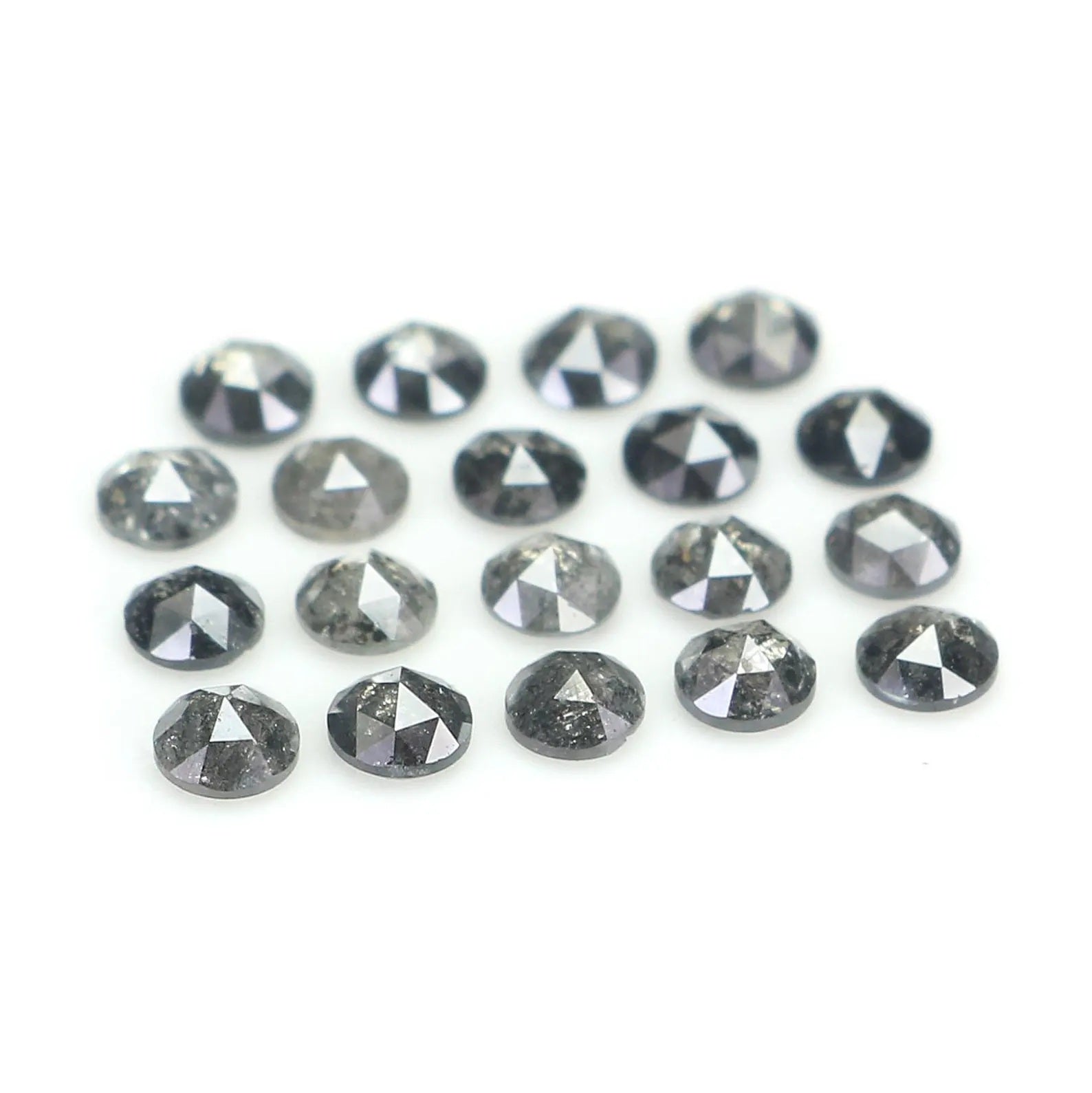 1.04 CT Natural Loose Round Cut Diamond Salt And Pepper Round Diamond 2.30 MM Natural Loose Black Grey Color Round Rose Cut Diamond NQ1839