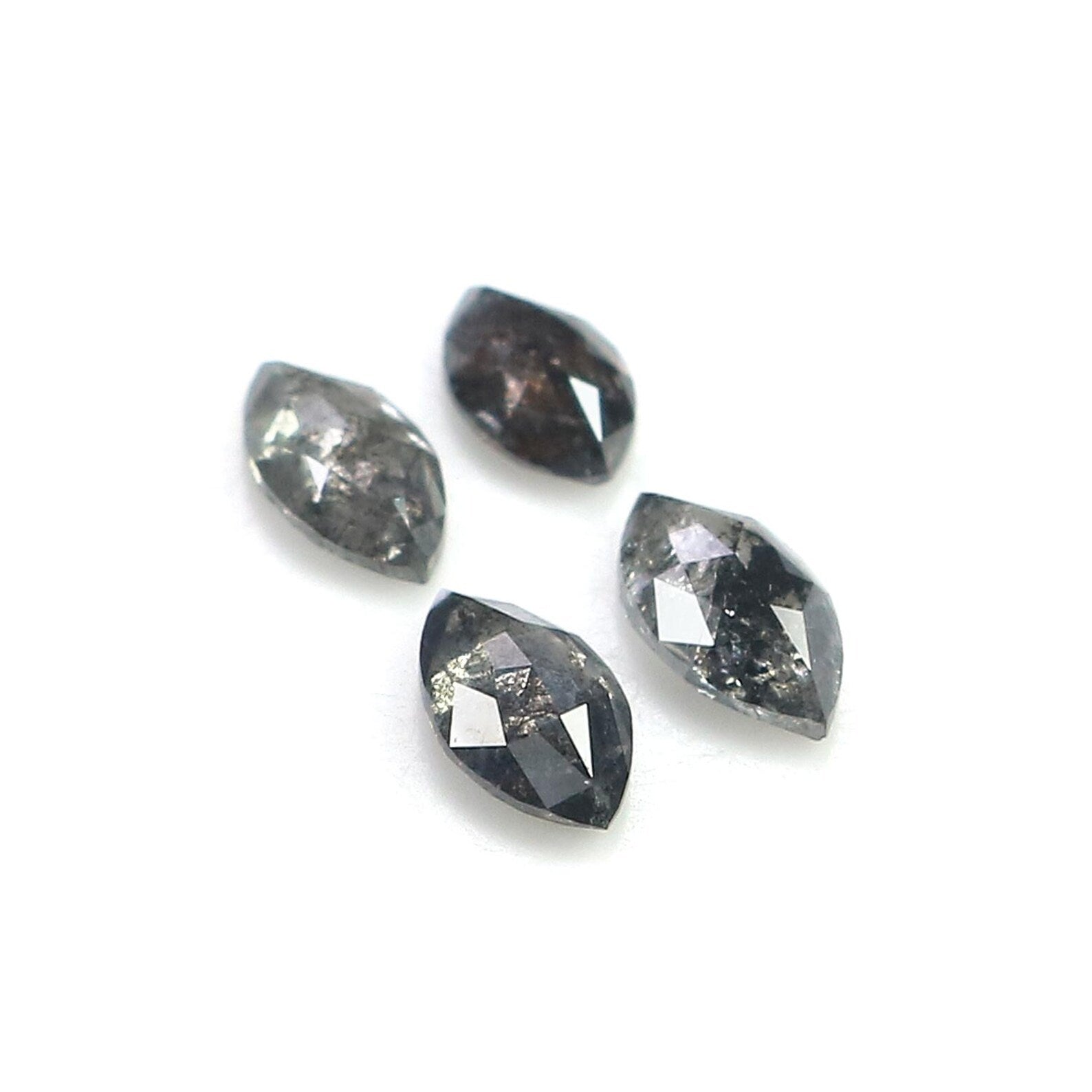 0.84 CT Natural Loose Marquise Shape Diamond Salt And Pepper Marquise Diamond 4.85 MM Natural Black Grey Marquise Rose Cut Diamond NQ1582