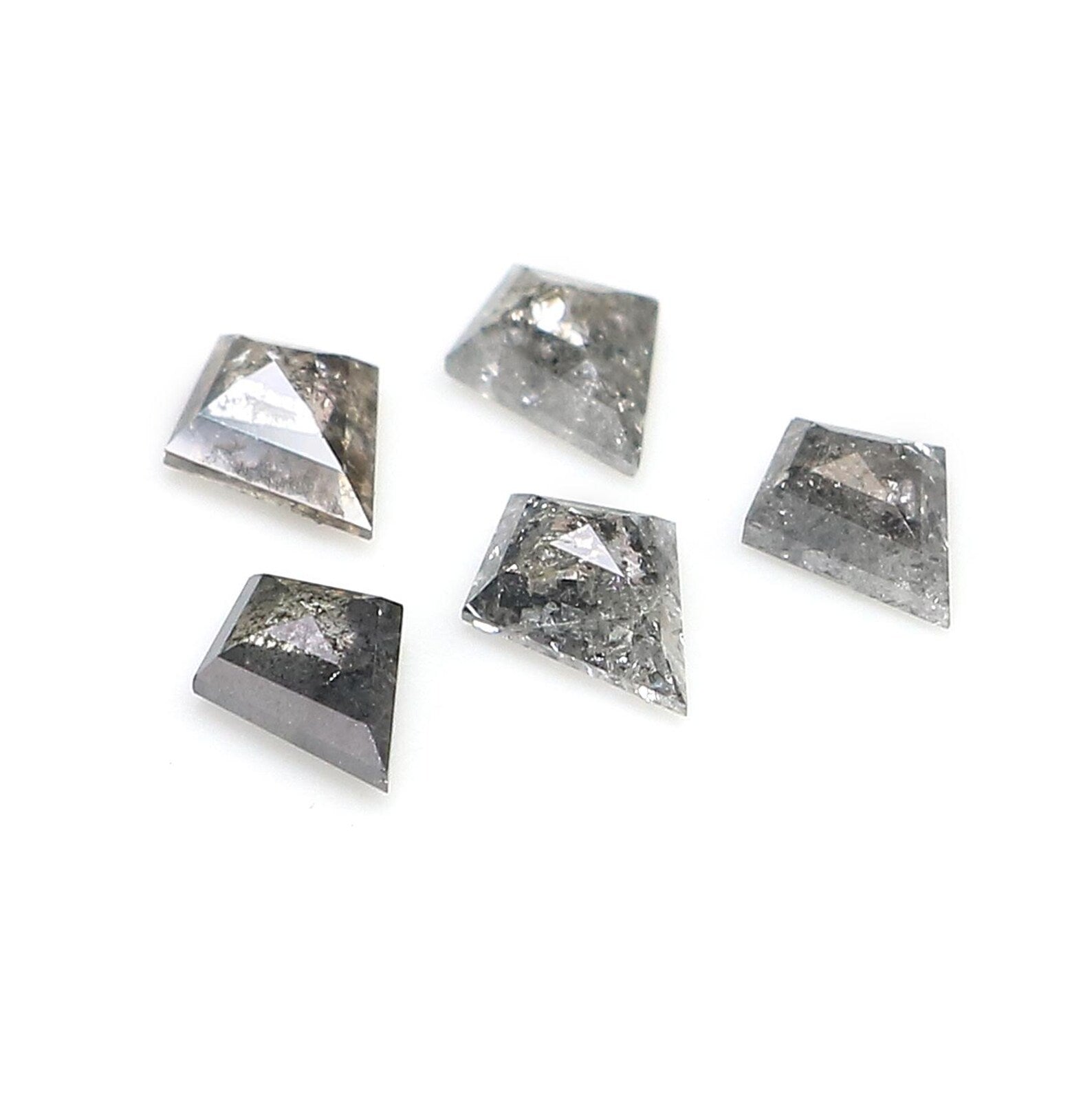 0.77 CT Natural Loose Kite Diamond Salt And Pepper Kite Diamond 4.80 MM Natural Loose Diamond Black Grey Color Kite Shape Diamond KDN1331