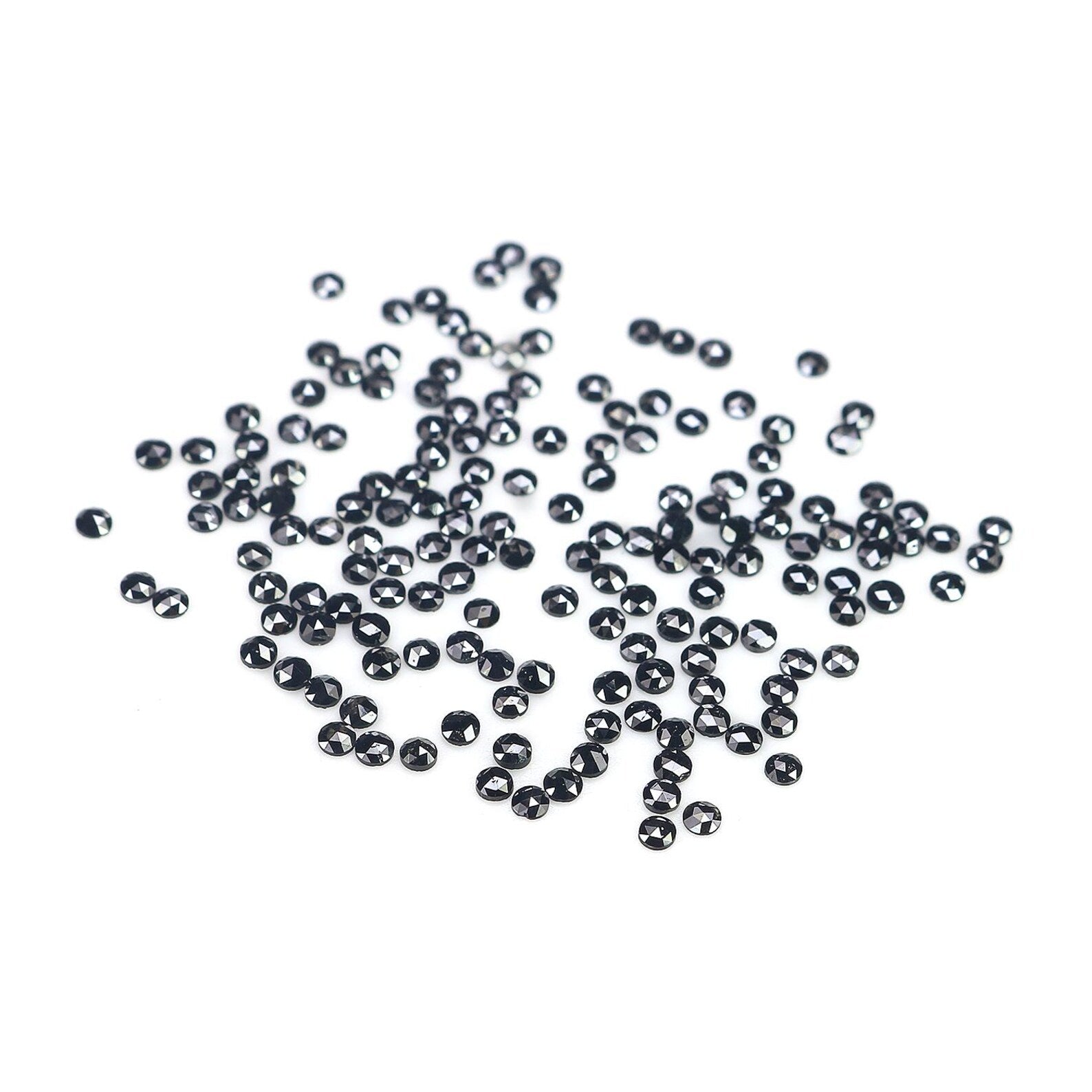 3.03 CT Natural Loose Round Shape Diamond Black Color Round Diamond 1.65 MM Natural Loose Diamond Black Color Round Rose Cut Diamond NQ1826