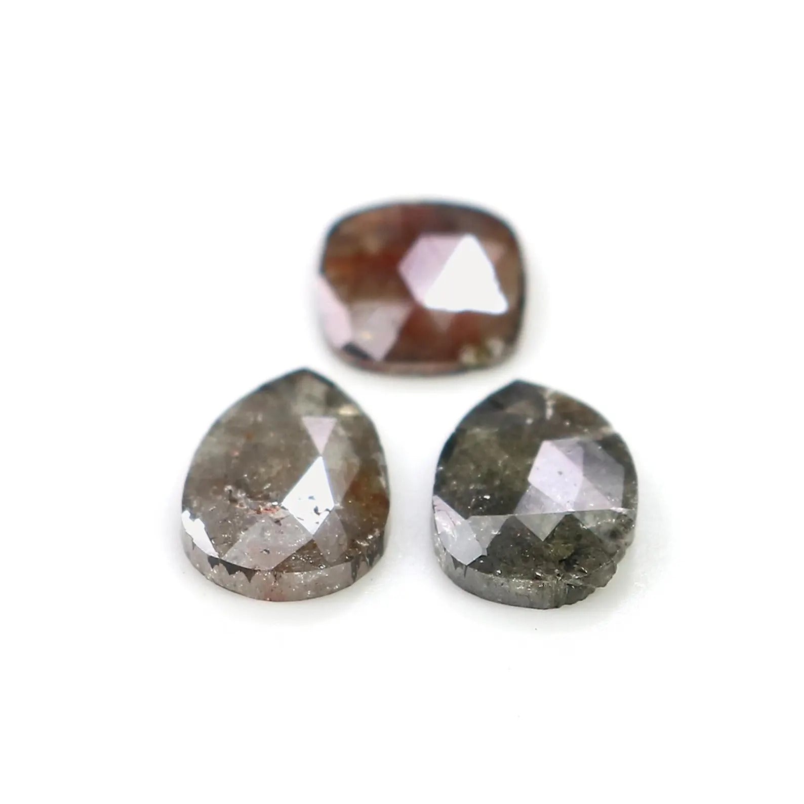 2.07 Ct Natural Loose Mix Shape Diamond Black Color Mix Shape Diamond 9.15 MM Natural Loose Brown Color Mix Shape Rose Cut Diamond NQ2549