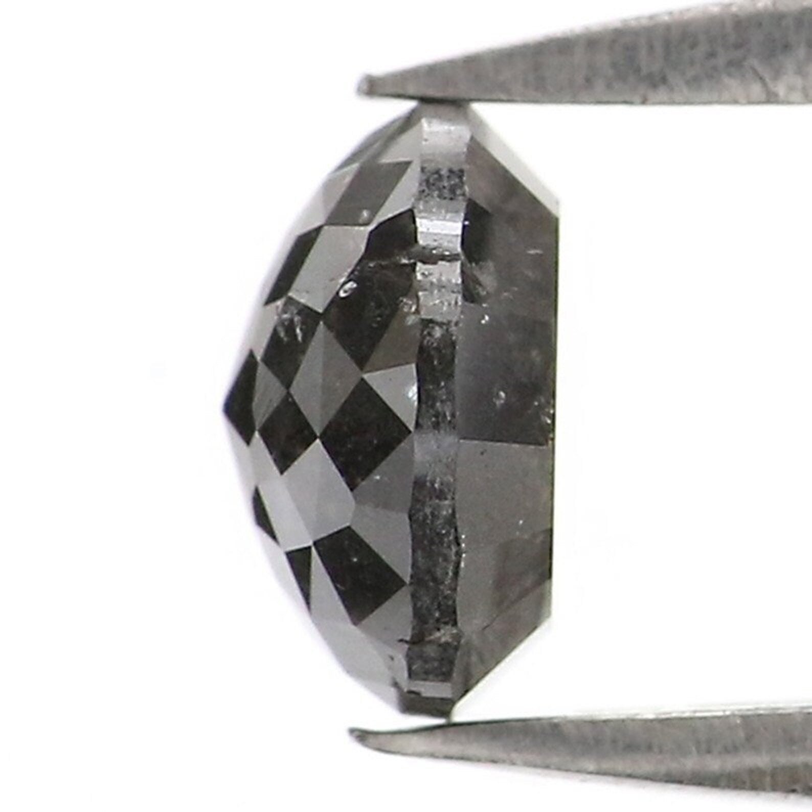 0.77 CT Natural Loose Round Cut Diamond Salt And Pepper Diamond 5.45 MM Natural Loose Diamond Black Grey Color Round Rose Cut Diamond NQ740