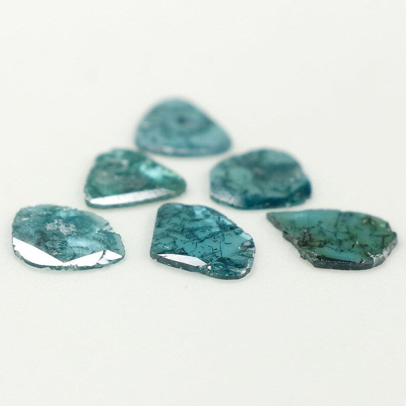 1.86 Ct Natural Loose Slice Shape Diamond Blue Color Slice Cut Diamond 7.70 MM Natural Loose Diamond Blue Color Irregular Cut Diamond NQ1315
