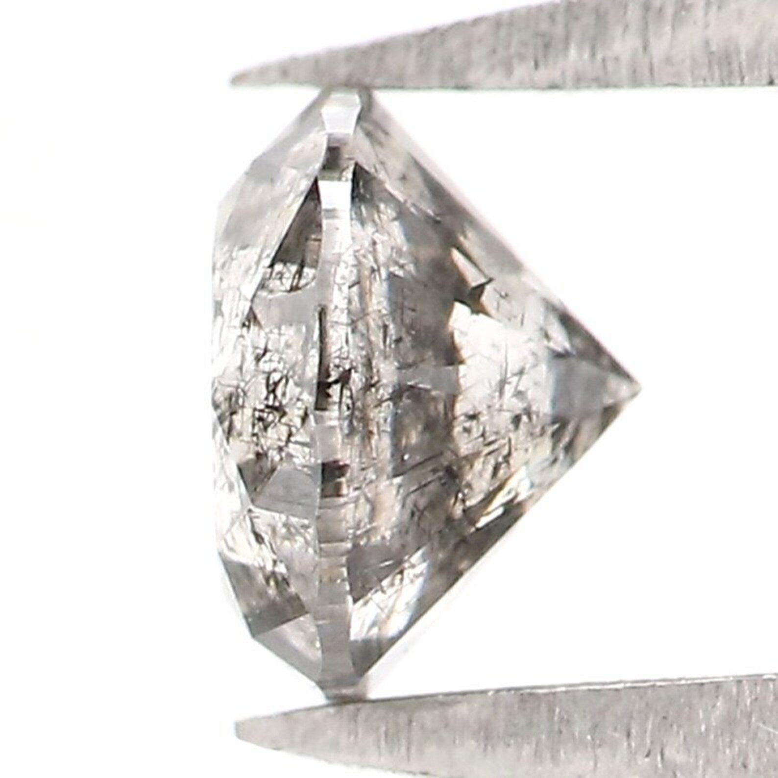 0.45 CT Natural Loose Round Shape Diamond Salt And Pepper Round Diamond 4.60 MM Natural Black Grey Color Round Brilliant Cut Diamond NQ2175