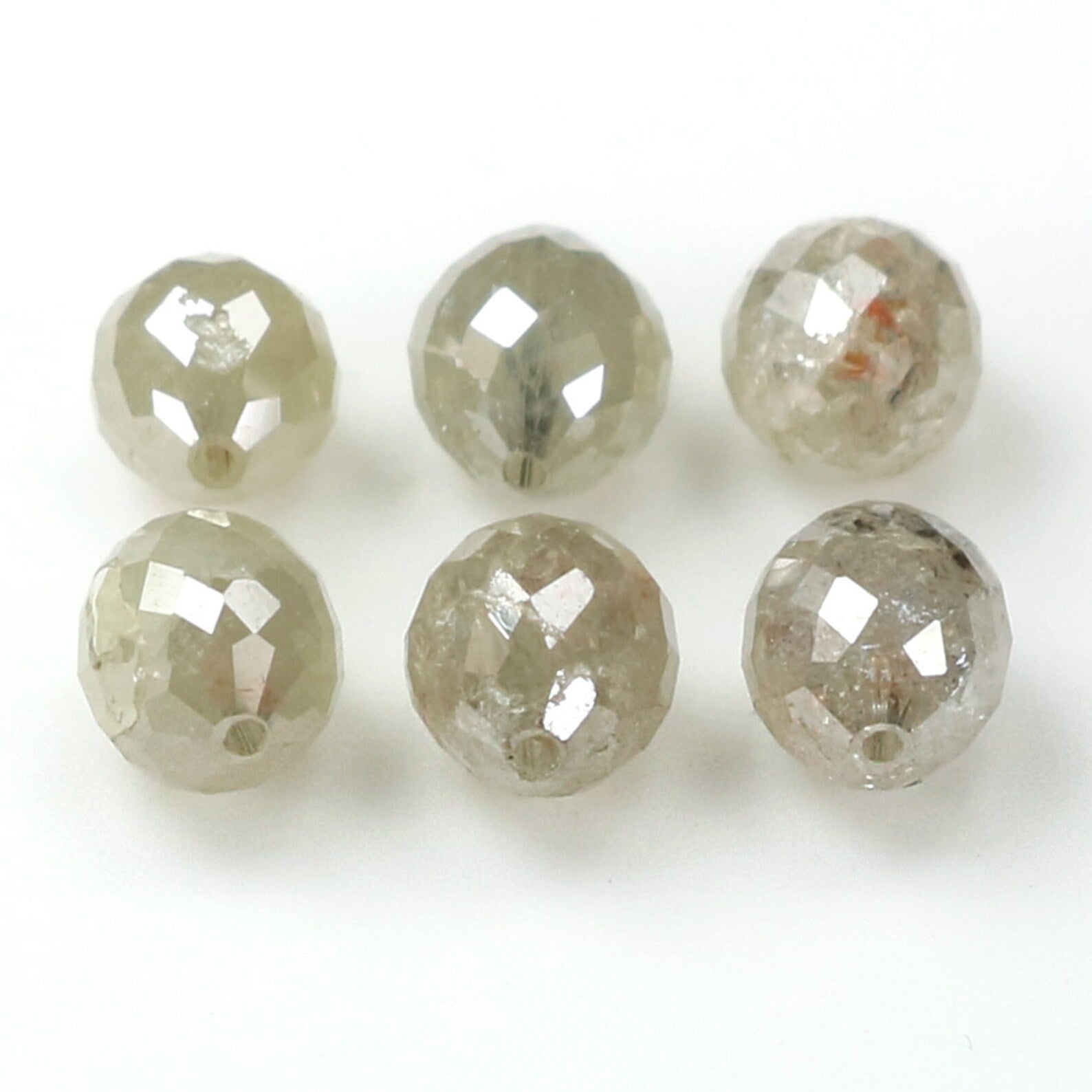 Natural Loose Egg Shape Bead Gray Color Diamond 3.51 CT 4.40 MM Bead Shape Rose Cut Diamond KDN1786