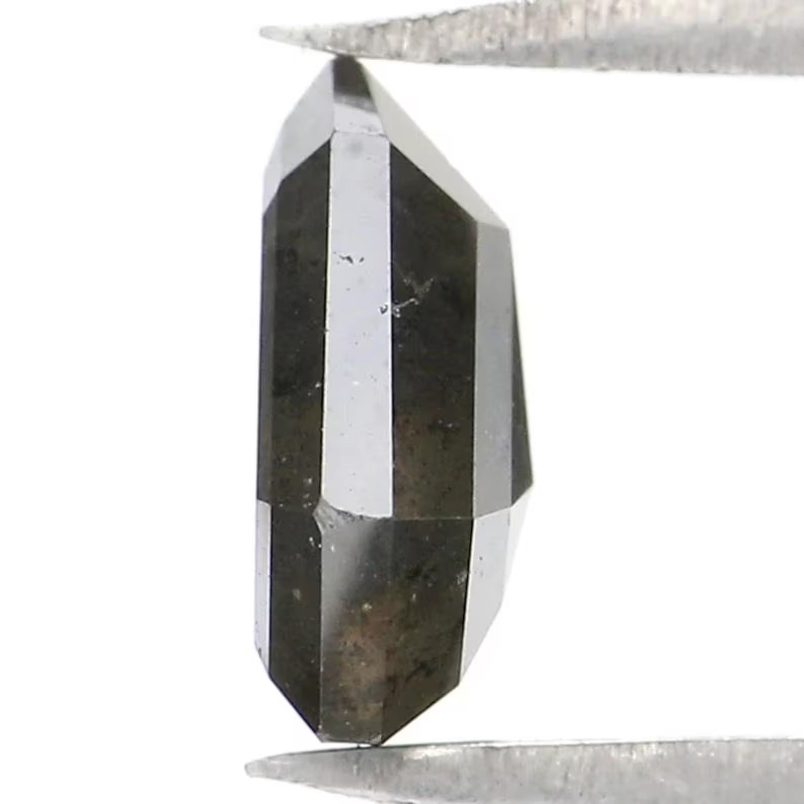 0.98 CT Natural Loose Shield Shape Diamond Salt And Pepper Shield Diamond 7.00 MM Natural Black Grey Color Shield Rose Cut Diamond NQ9367