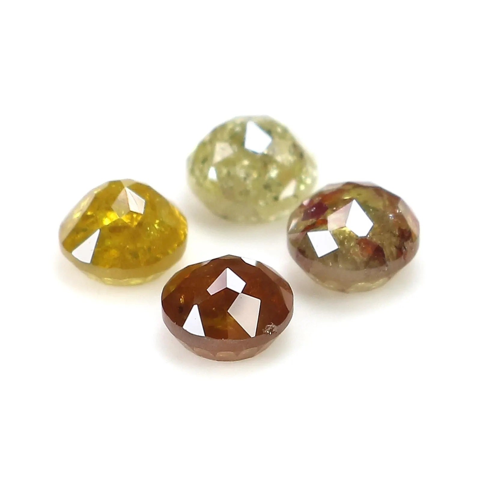 1.99 Ct Natural Loose Round Shape Diamond Yellow Color Round Cut Diamond 4.30 MM Natural Diamond Brown Color Round Rose Cut Diamond NQ1929