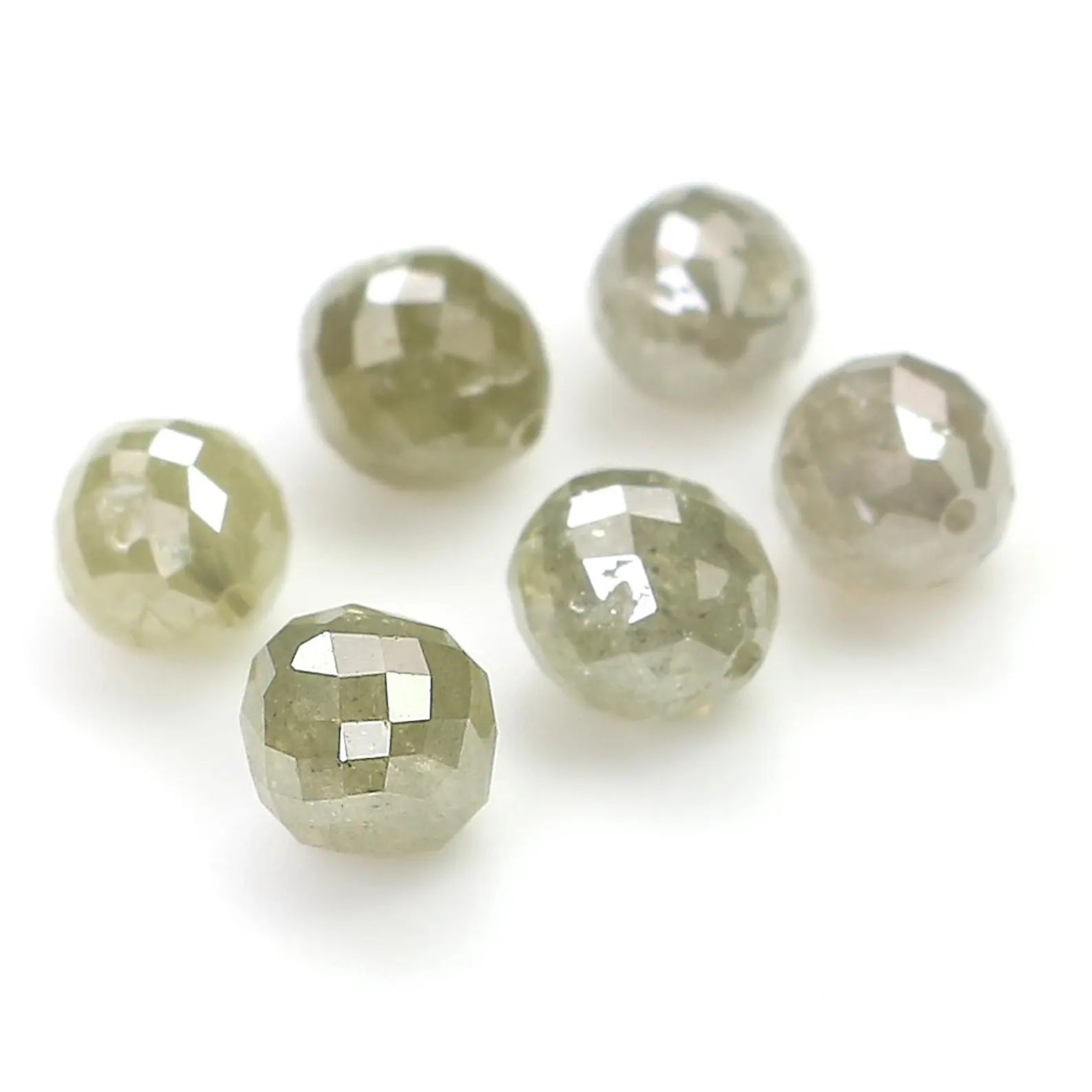 3.44 CT Natural Loose Egg Bead Shape Diamond Grey Color Egg Bead Cut Diamond 4.15 MM Natural Loose Grey Color Bead Rose Cut Diamond NQ1787