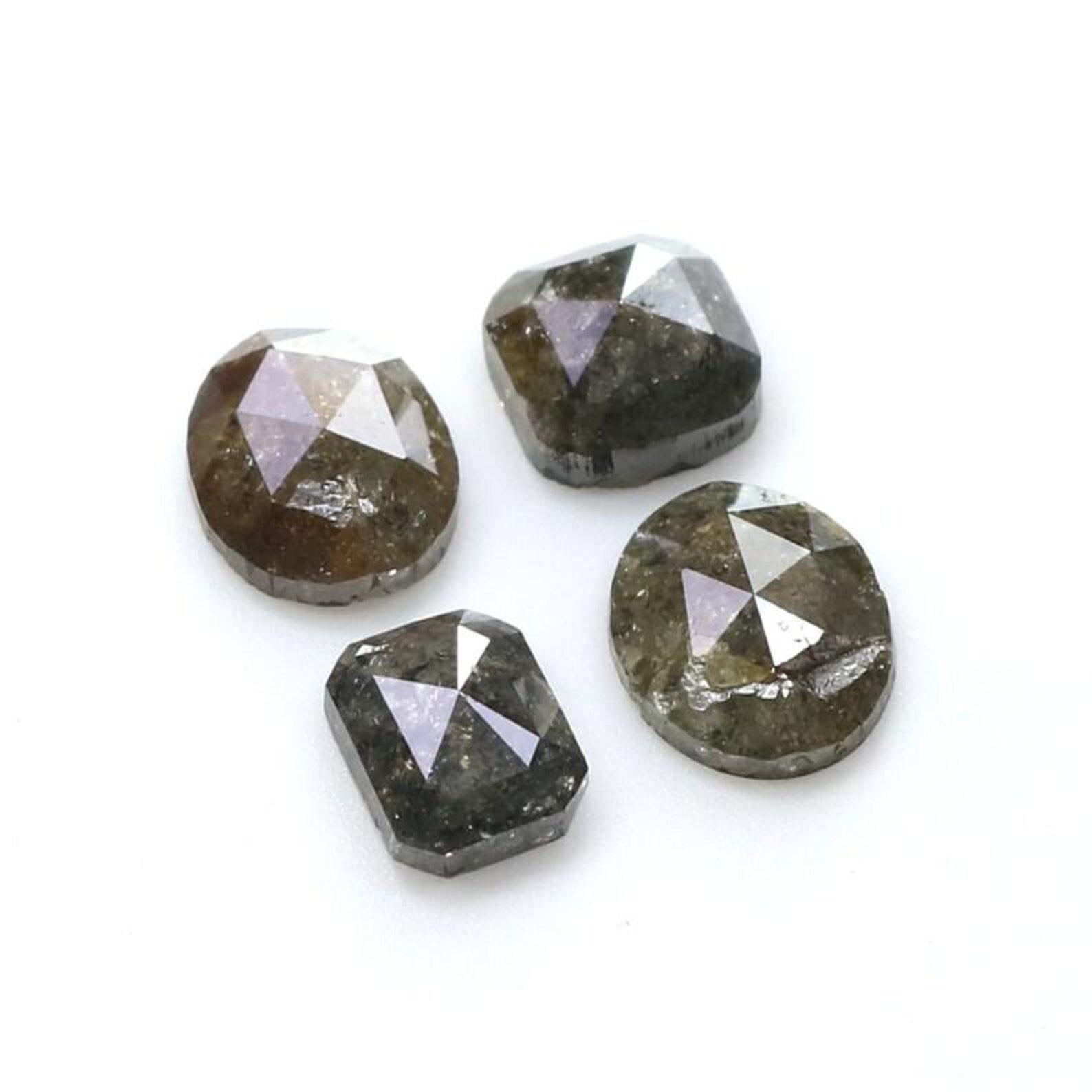 1.98 Ct Natural Loose Mix Shape Diamond Salt And Pepper Mix Shape Diamond 4.60 MM Natural Loose Gray Color Mix Shape Rose Cut Diamond NQ8428