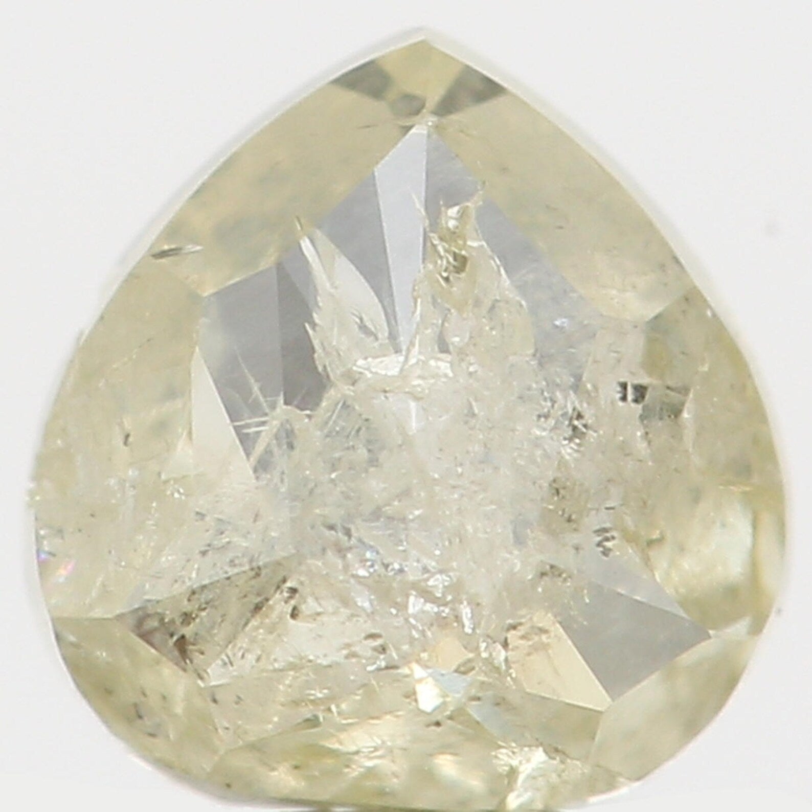 0.36 Ct Natural Loose Diamond Pear Light Yellow Color I2 Clarity 4.20 MM N7612