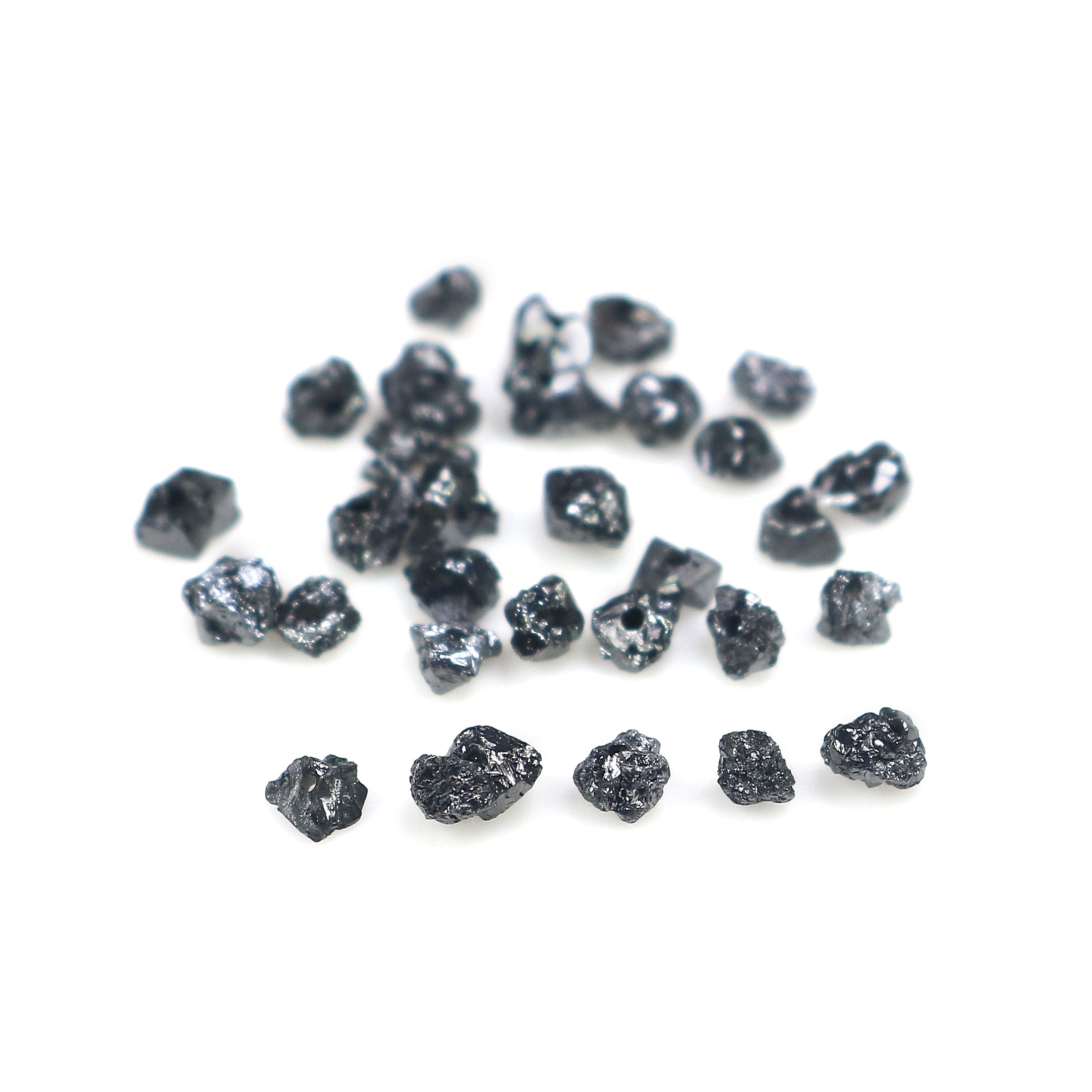 Natural Loose Rough Cut Diamond Black Color Rough Cut Diamond 1.80 to 2.50 MM Uncut Drilled Bead 30 Pieces Rough Irregular Cut Diamond Q101