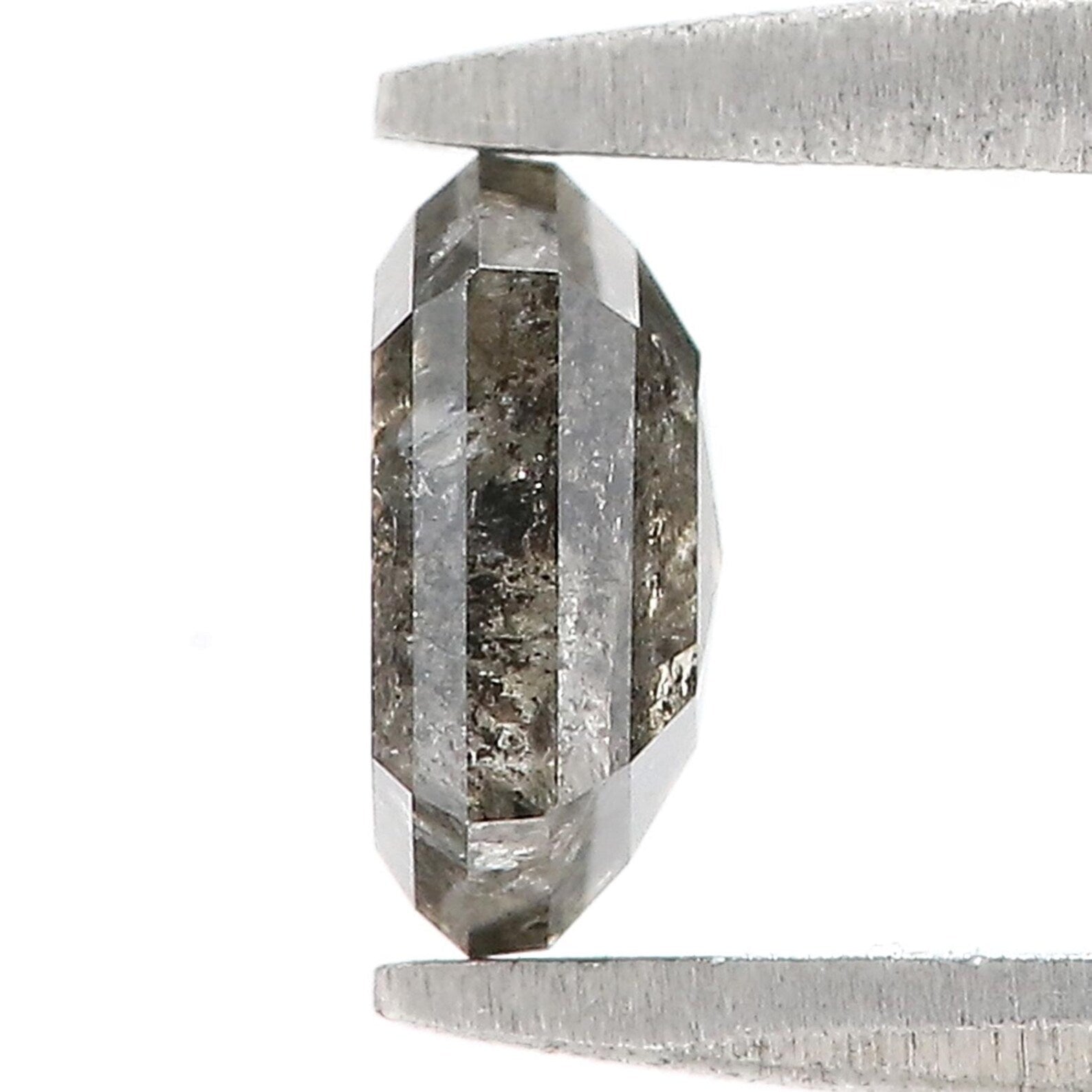 0.69 Ct Natural Loose Hexagon Shape Diamond Salt And Pepper Hexagon Diamond 6.00 MM Natural Black Grey Color Hexagon Rose Cut Diamond QN1480