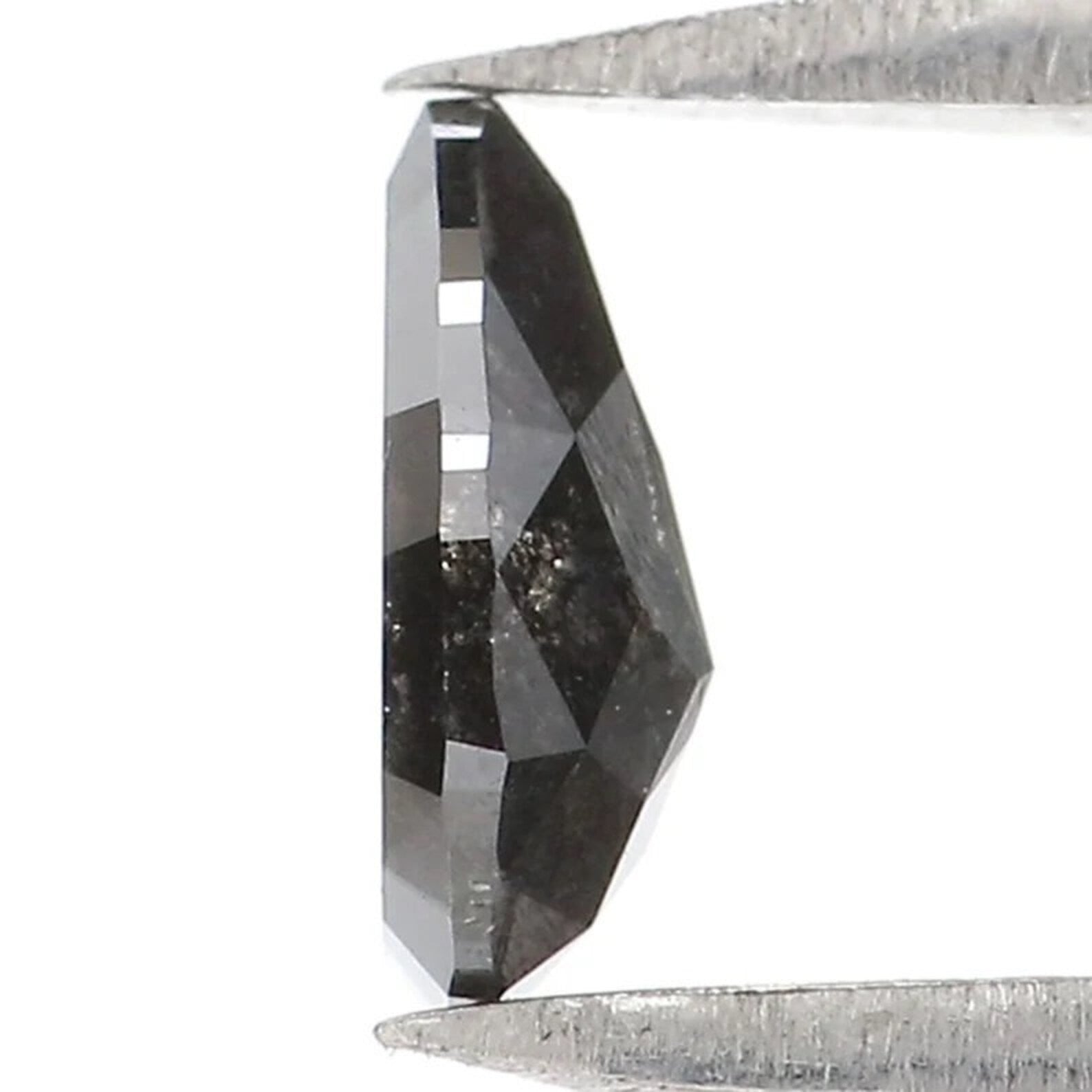 0.41 CT Natural Loose Pear Shape Diamond Salt And Pepper Pear Diamond 6.10 MM Natural Diamond Black Grey Color Pear Rose Cut Diamond NQ2142