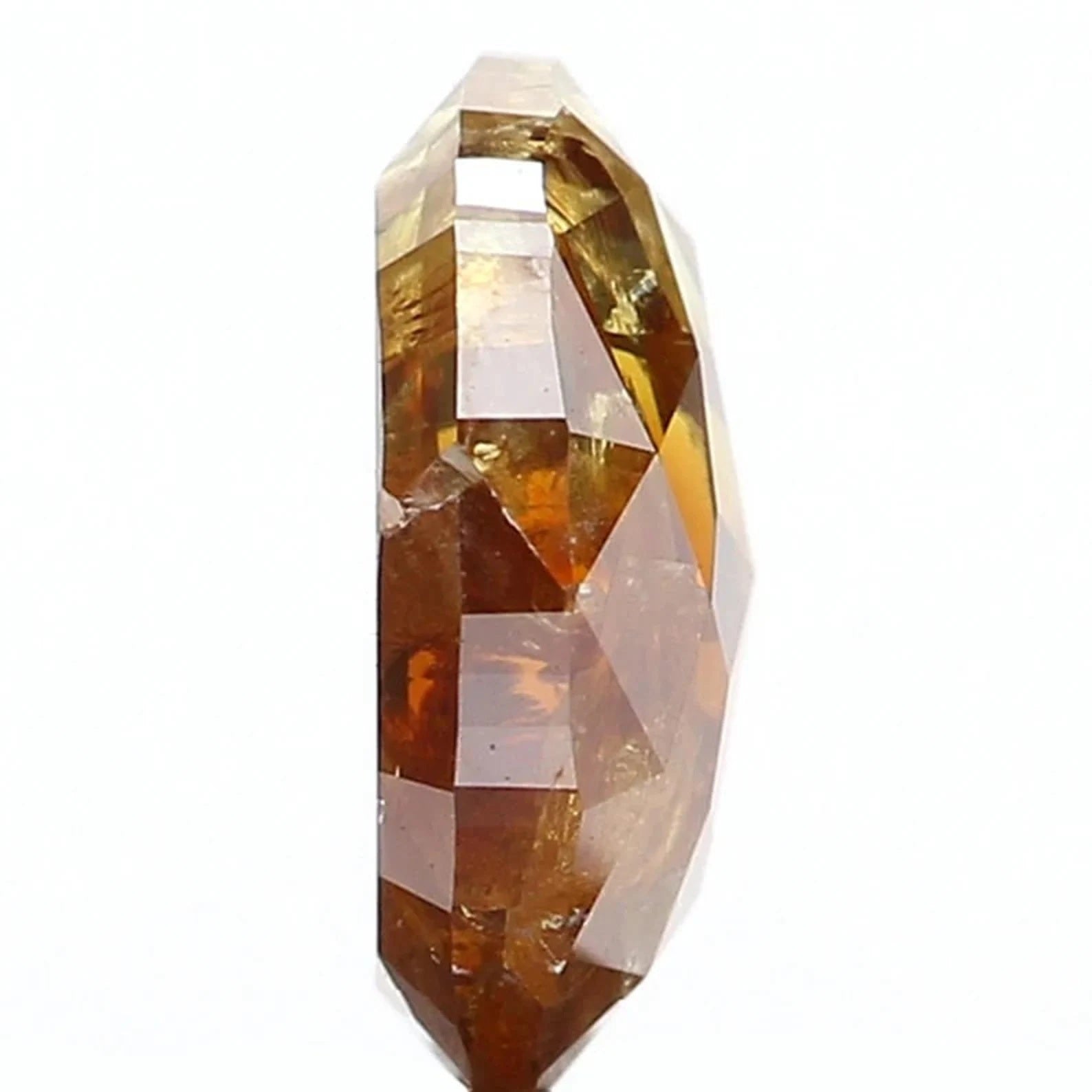 0.91 Ct Natural Loose Oval Shape Diamond Brown Yellow Color Oval Cut Diamond 7.05 MM Natural Brown Yellow Color Oval Rose Cut Diamond QN1052